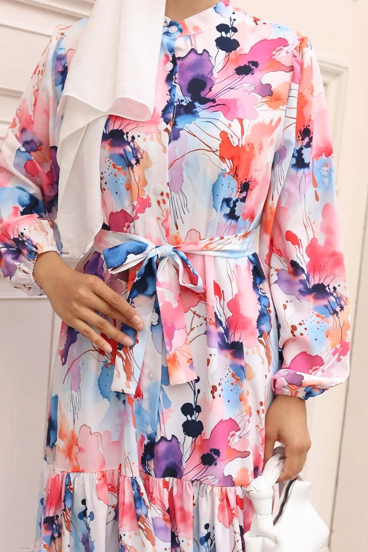 Patterned Hijab Dress-detail