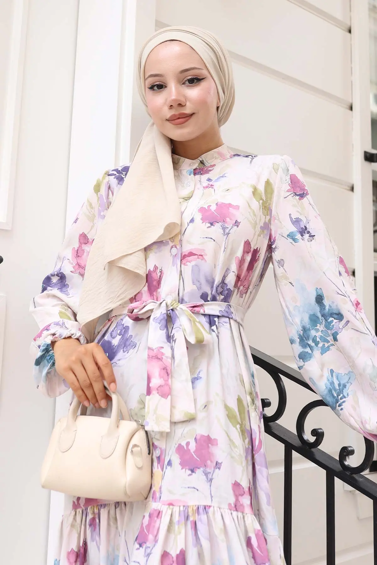 Patterned Hijab Dress-detail