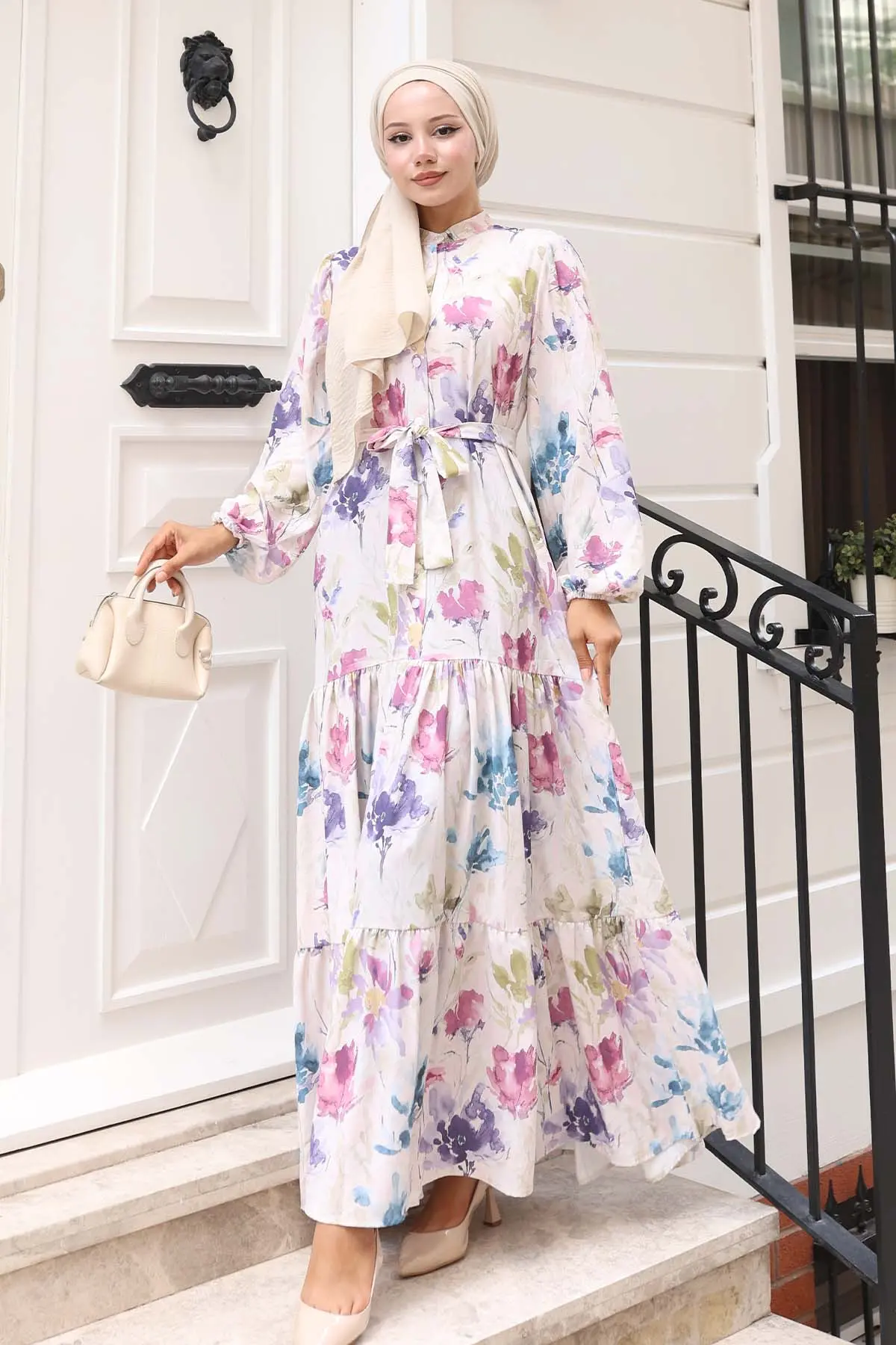 Patterned Hijab Dress-detail