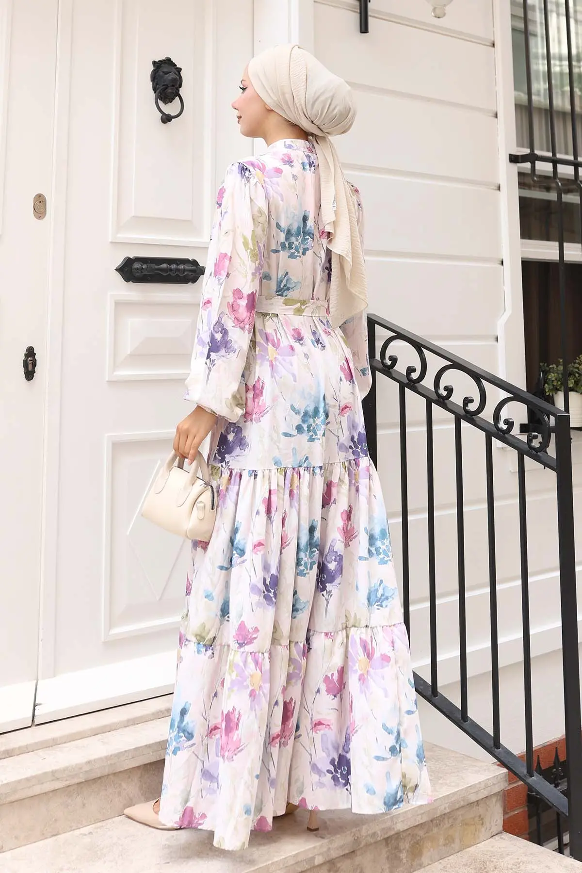 Patterned Hijab Dress-detail