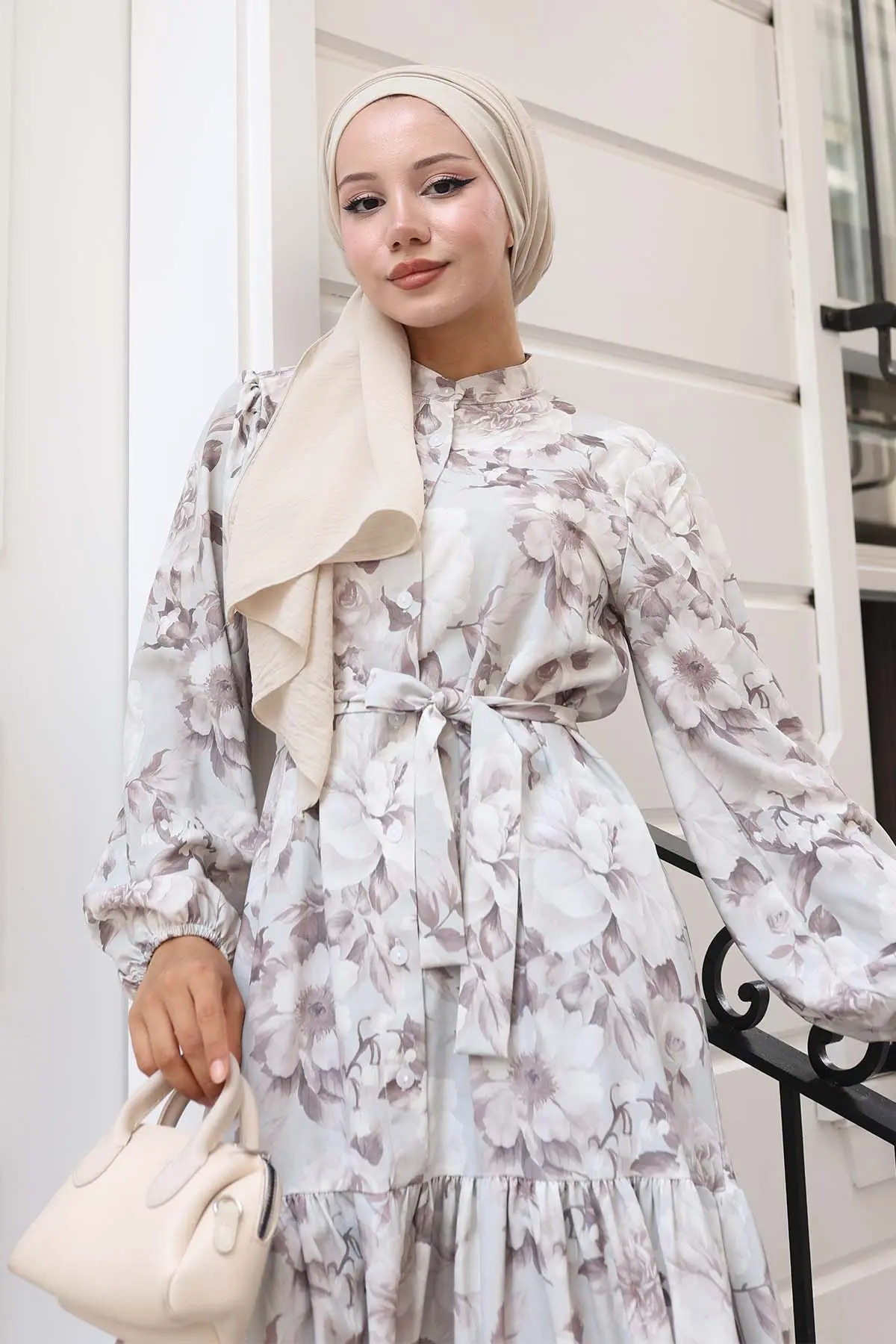 Patterned Hijab Dress-detail