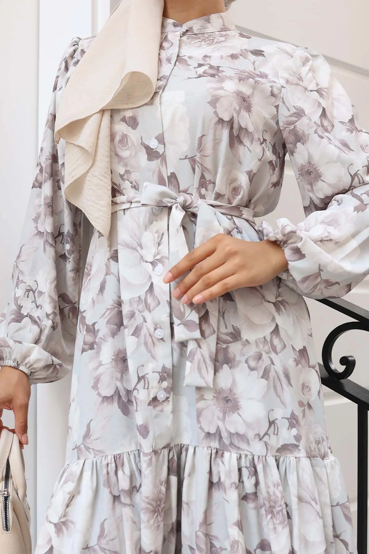 Patterned Hijab Dress-detail