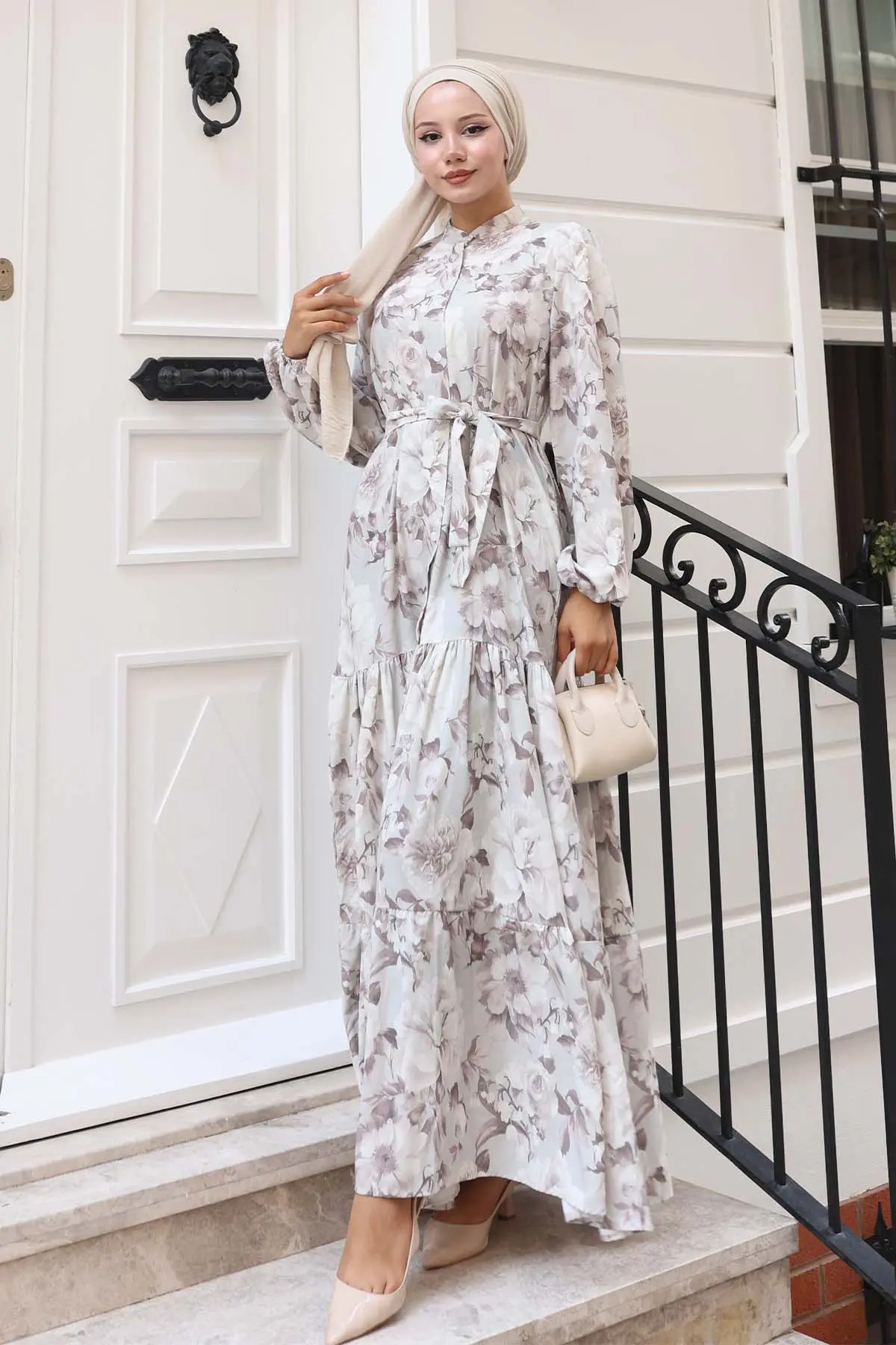 Patterned Hijab Dress-detail