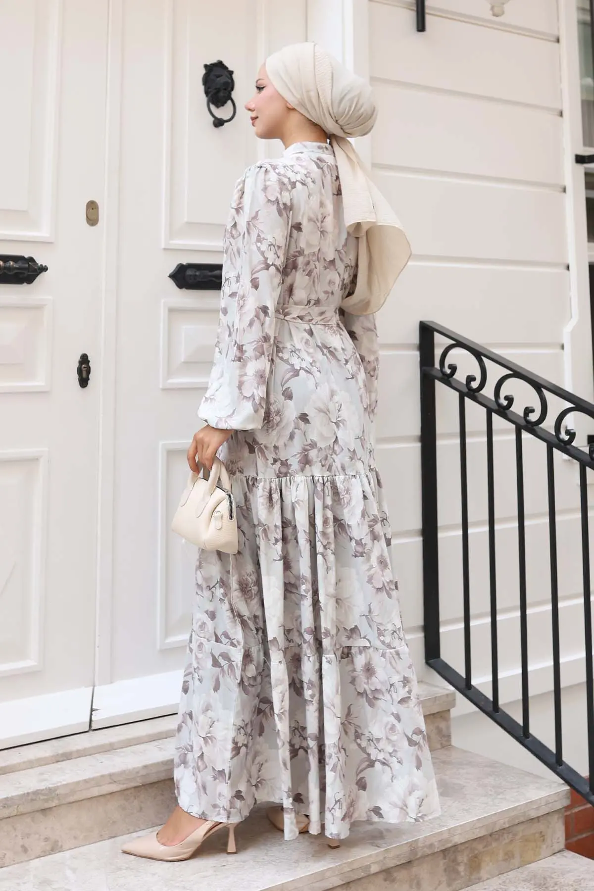 Patterned Hijab Dress-detail