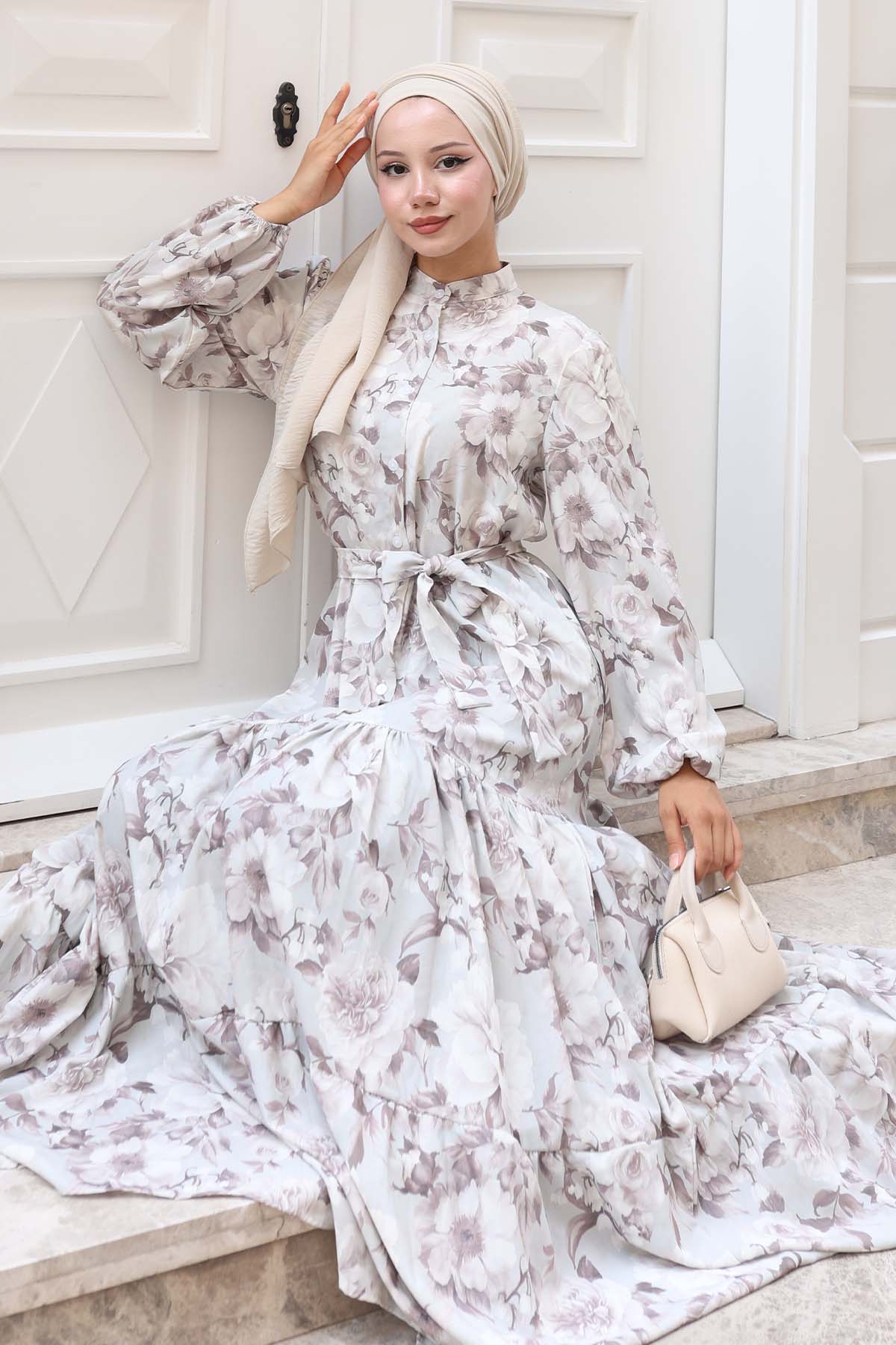 Patterned Hijab Dress