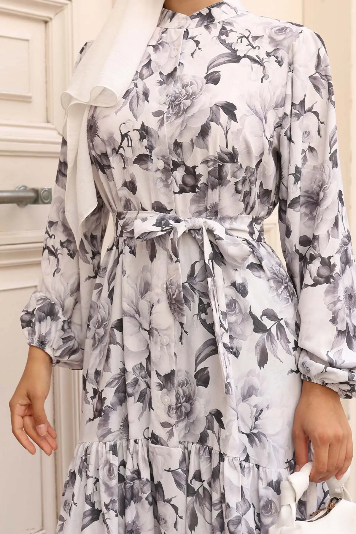 Patterned Hijab Dress-detail