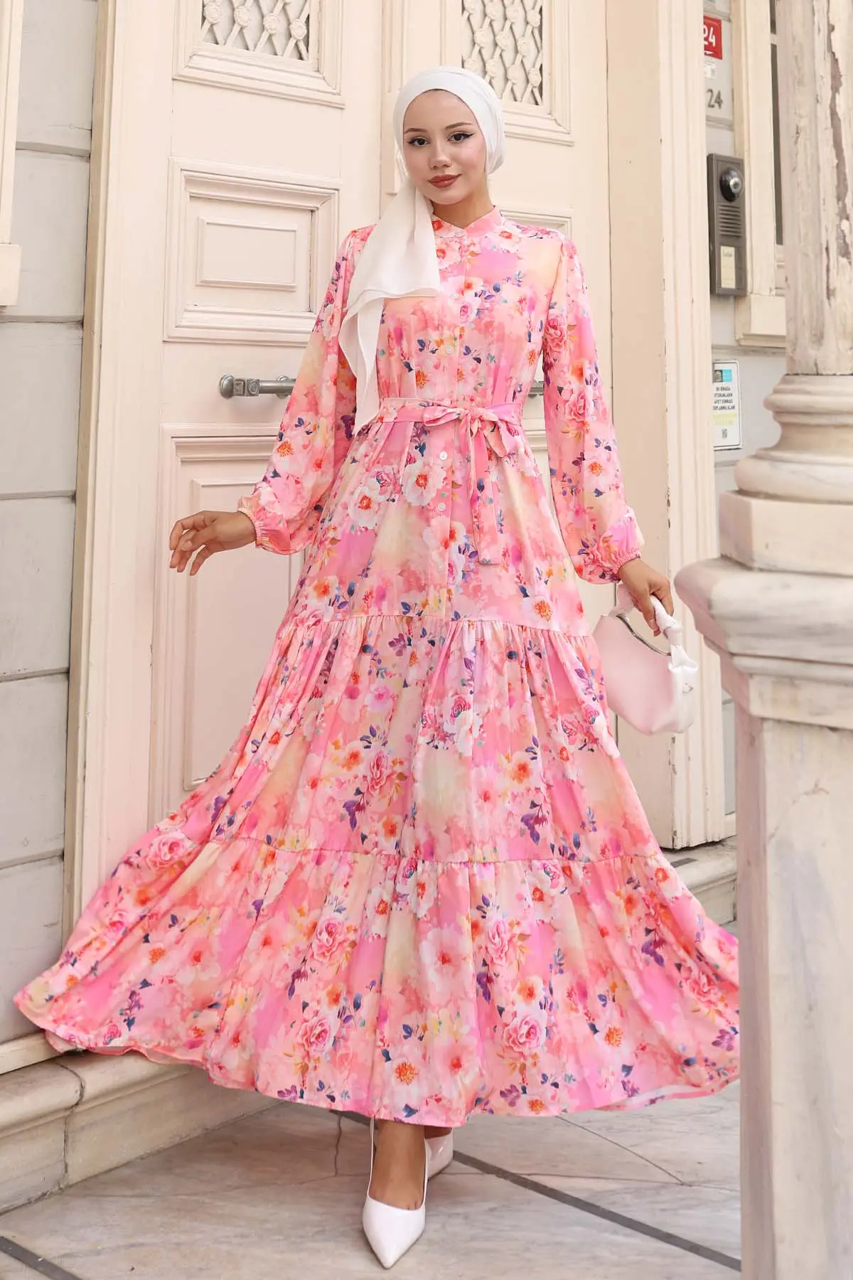 Patterned Hijab Dress-detail