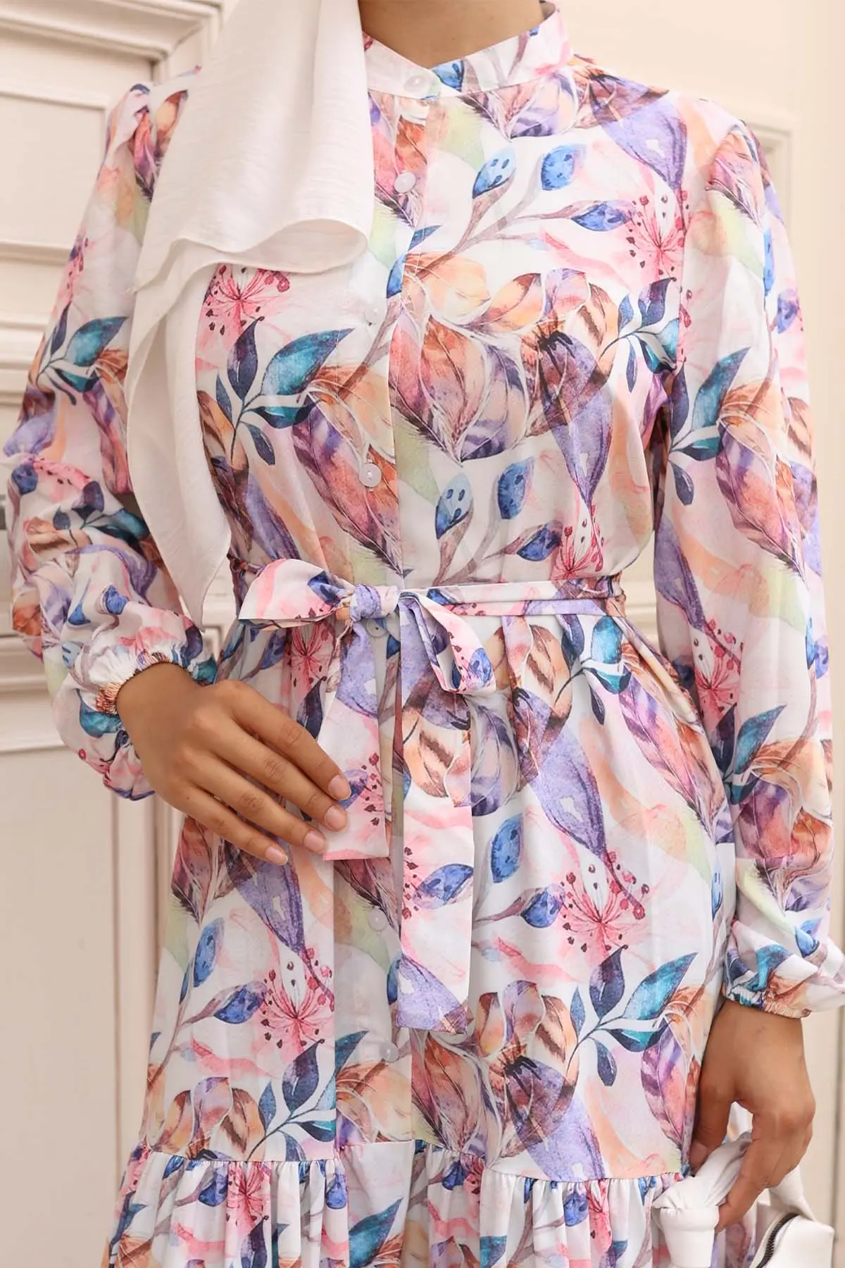 Patterned Hijab Dress-detail