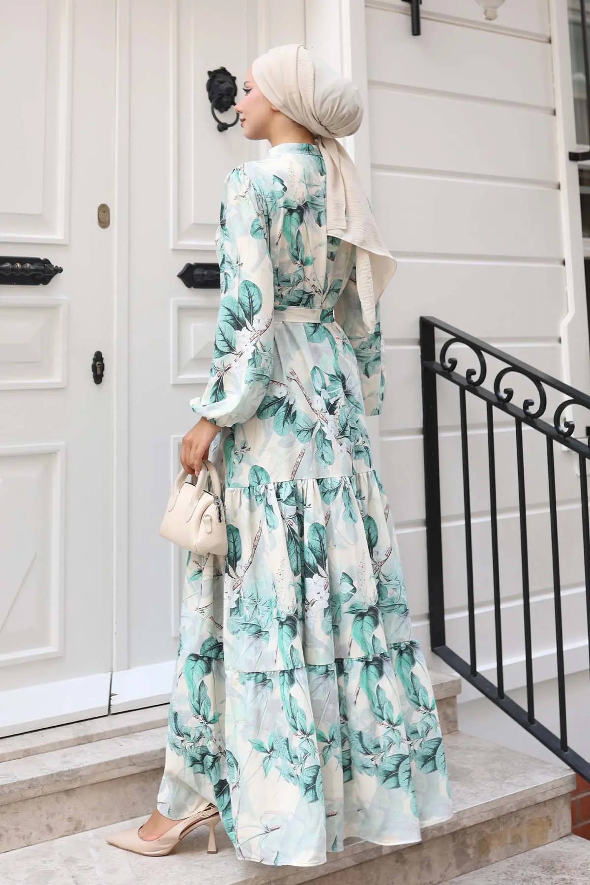 Patterned Hijab Dress-detail