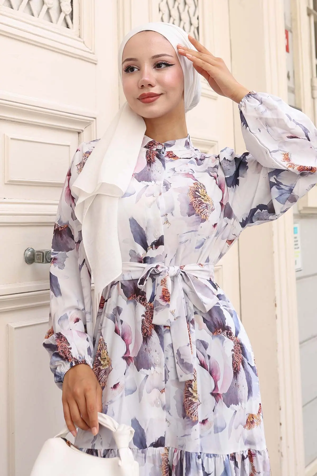 Patterned Hijab Dress-detail