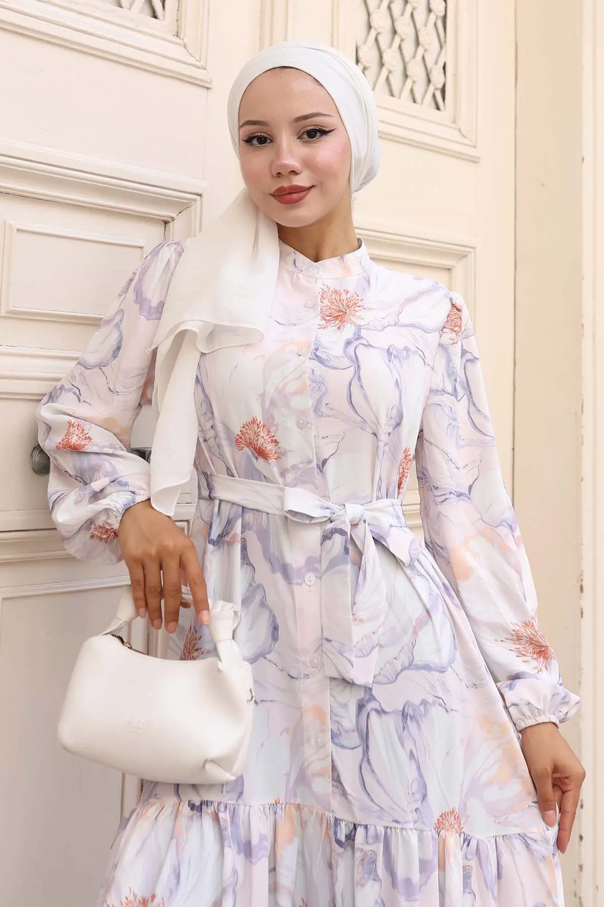 Patterned Hijab Dress-detail