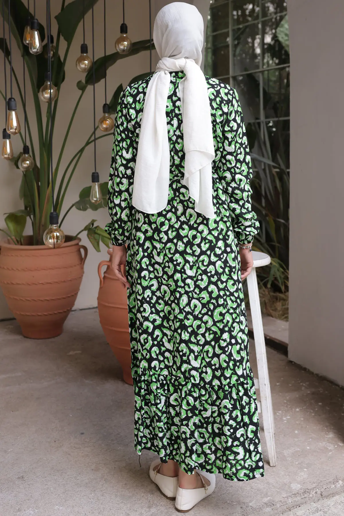 Patterned Hijab Dress-detail