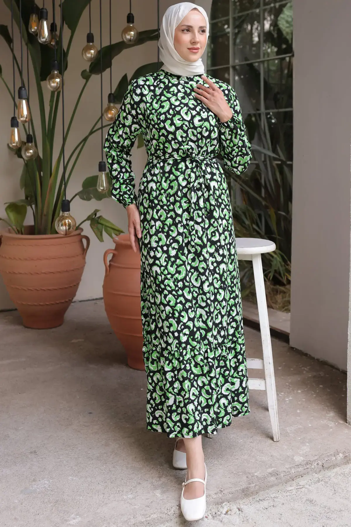 Patterned Hijab Dress