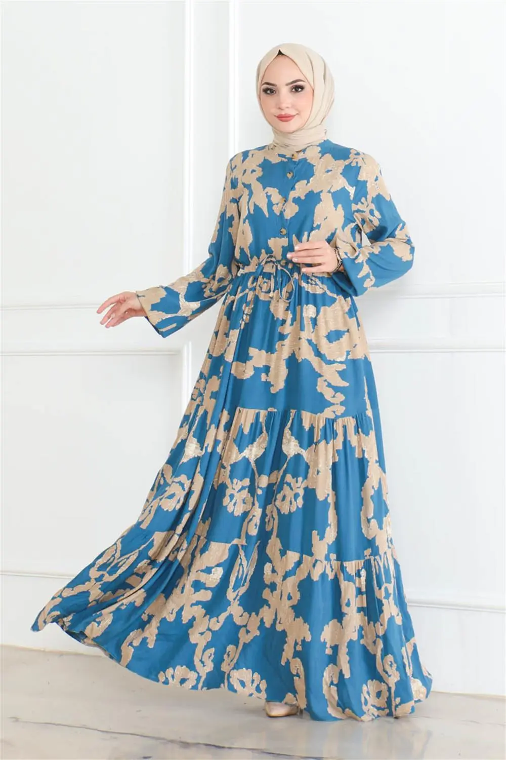 Patterned Hijab Dress-detail