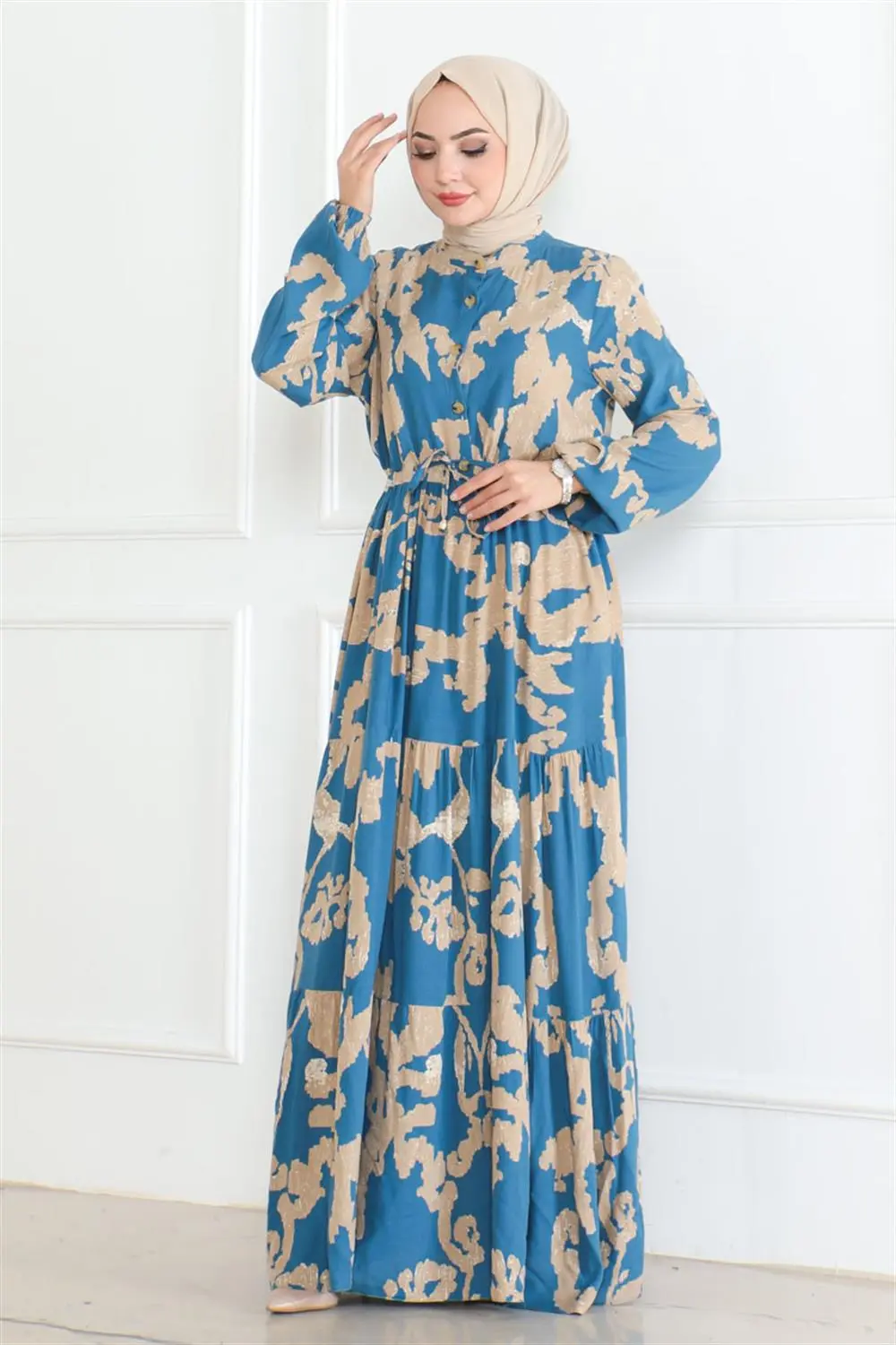 Patterned Hijab Dress-detail