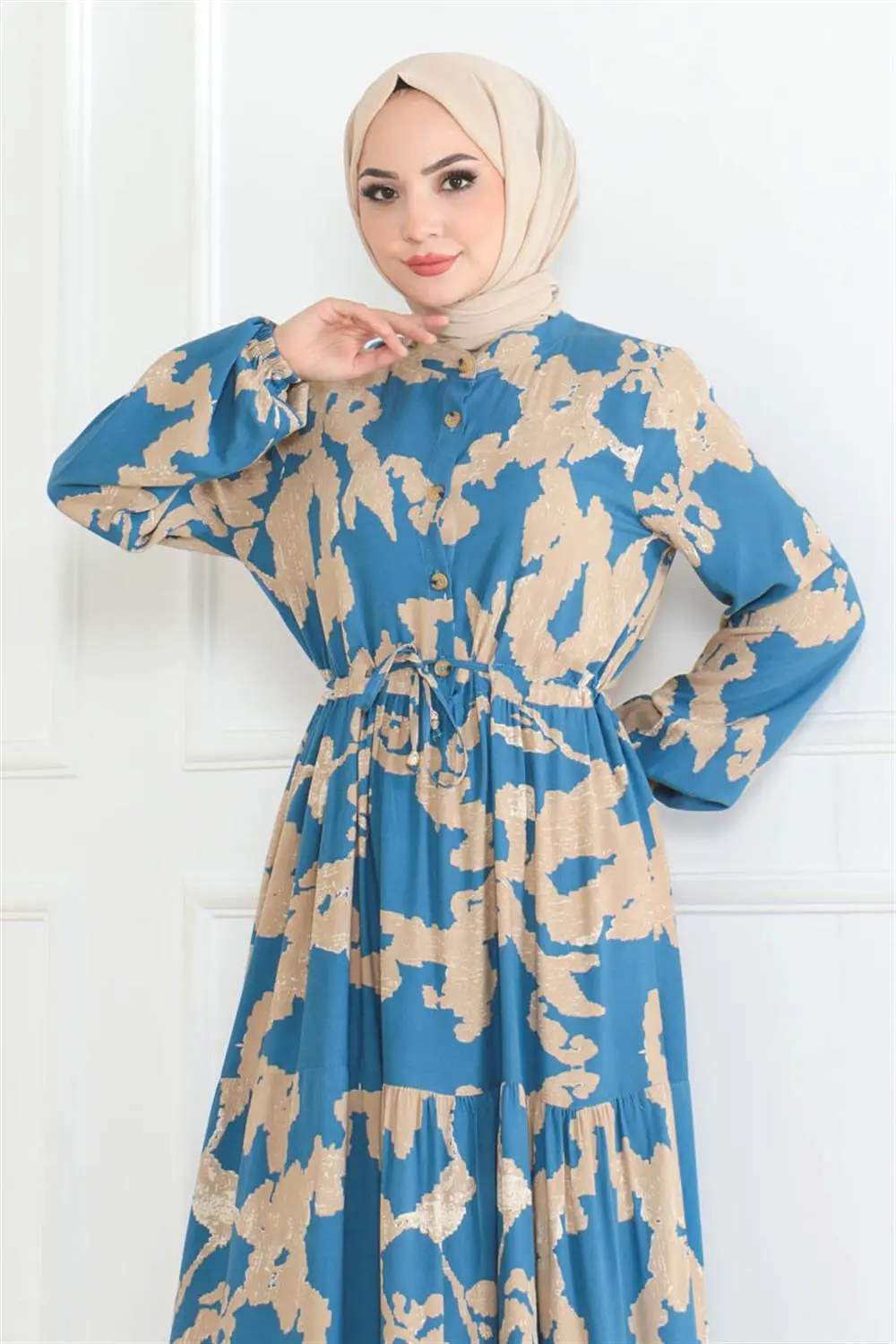 Patterned Hijab Dress-detail