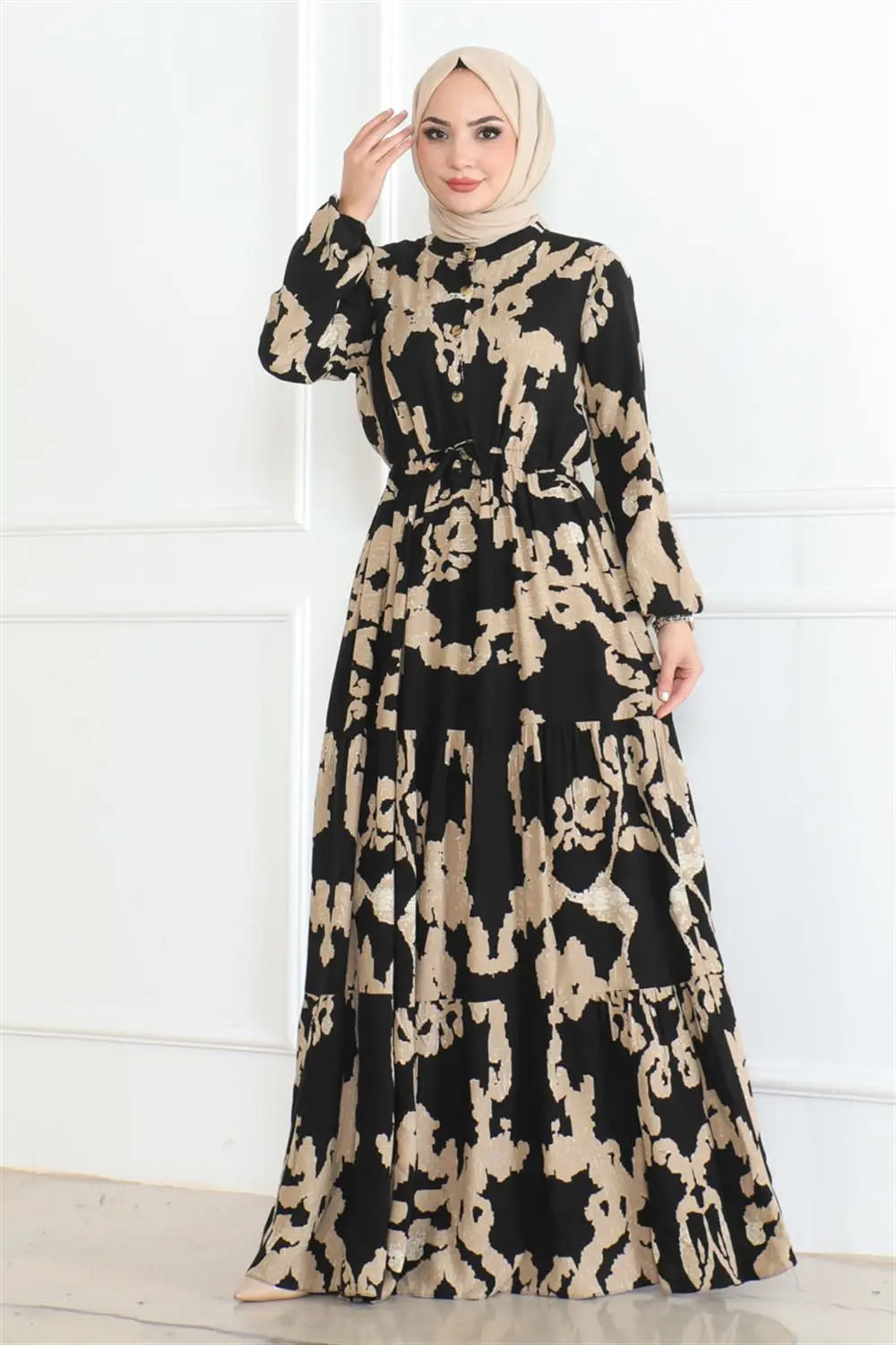 Patterned Hijab Dress-detail