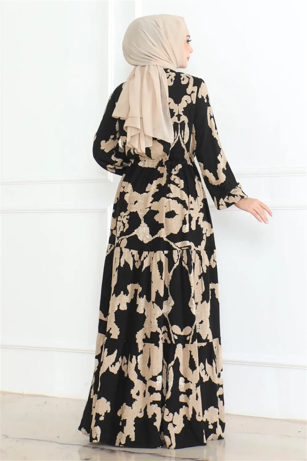 Patterned Hijab Dress-detail