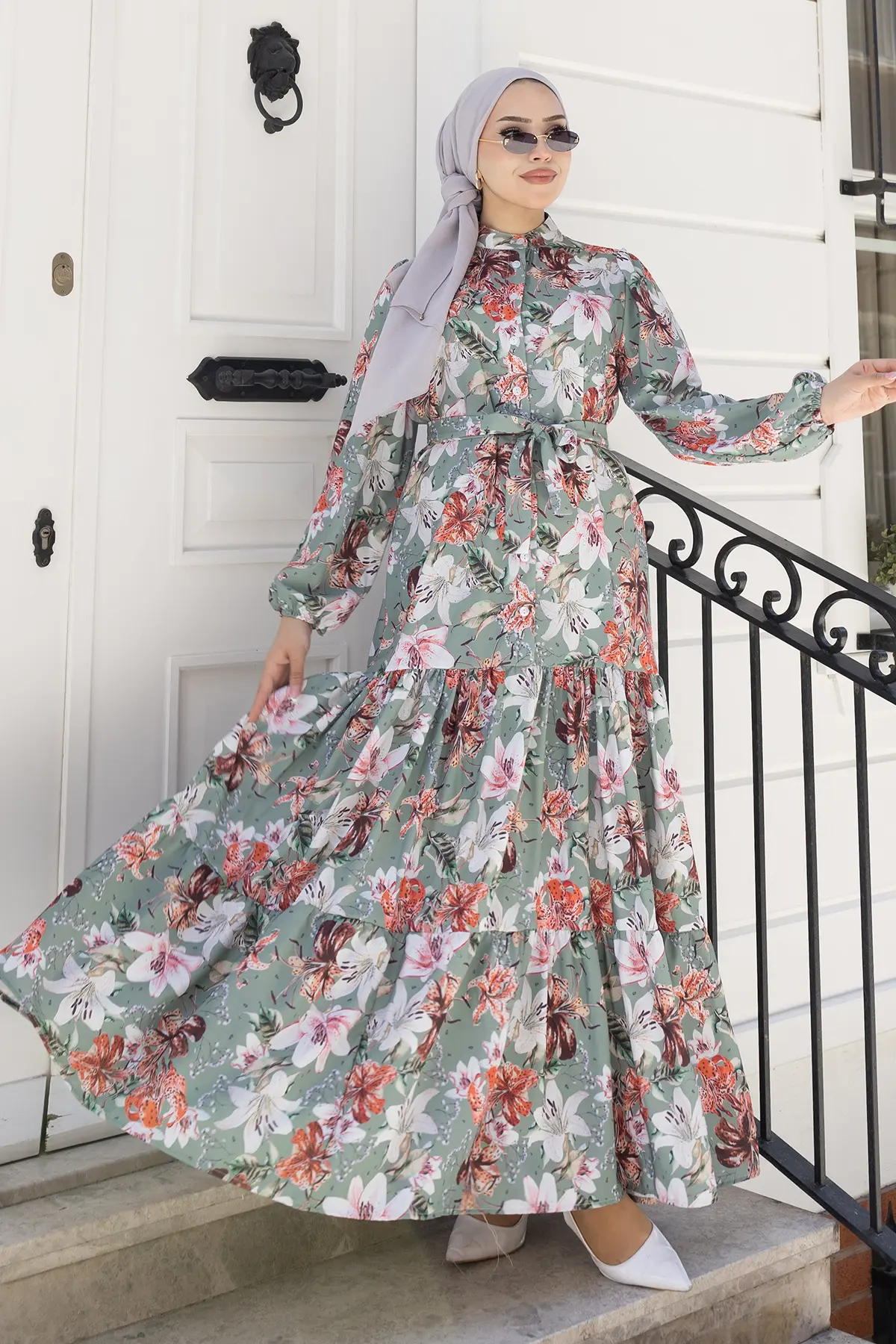 Patterned Hijab Jessica Dress-detail