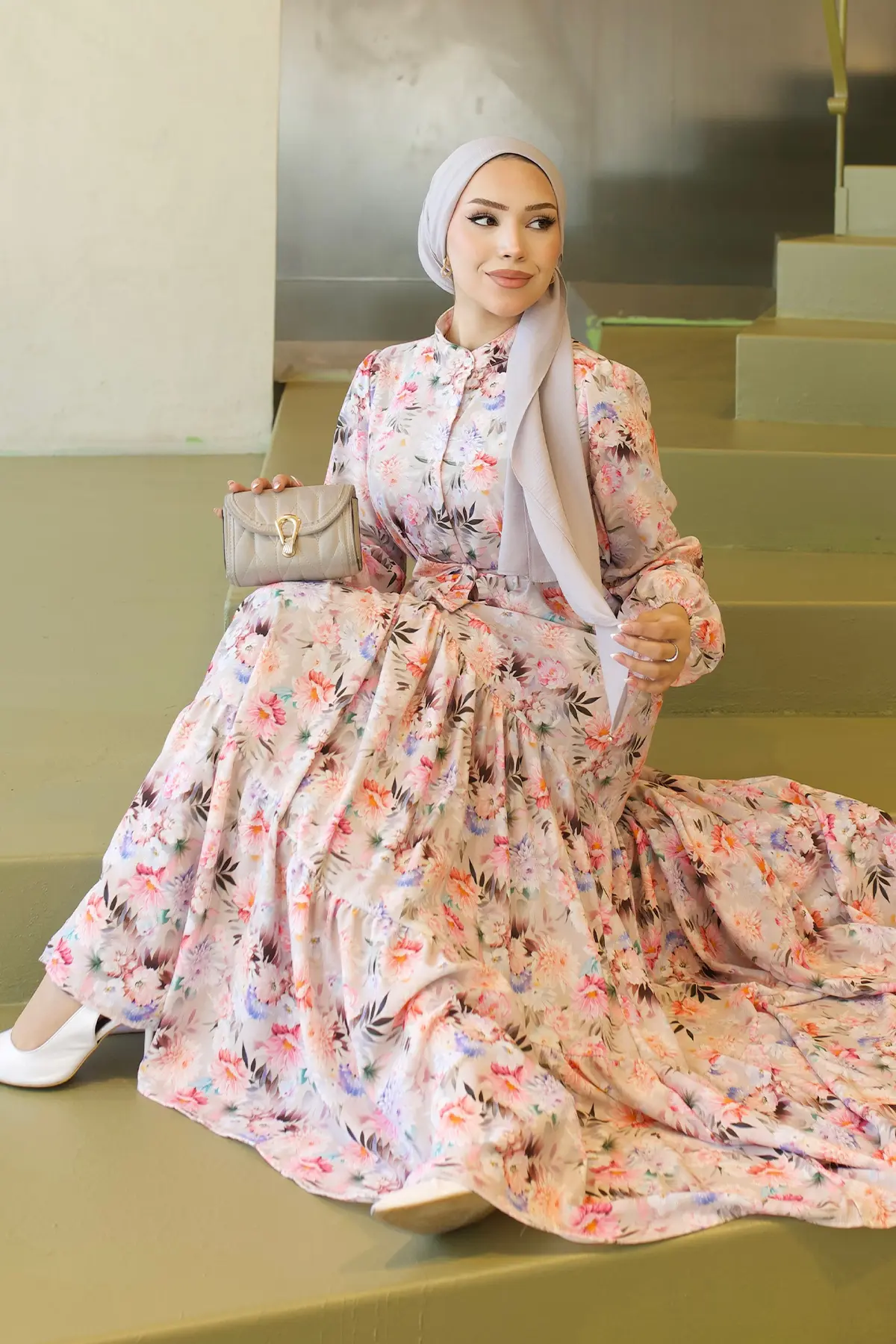 Patterned Hijab Jessica Dress-detail