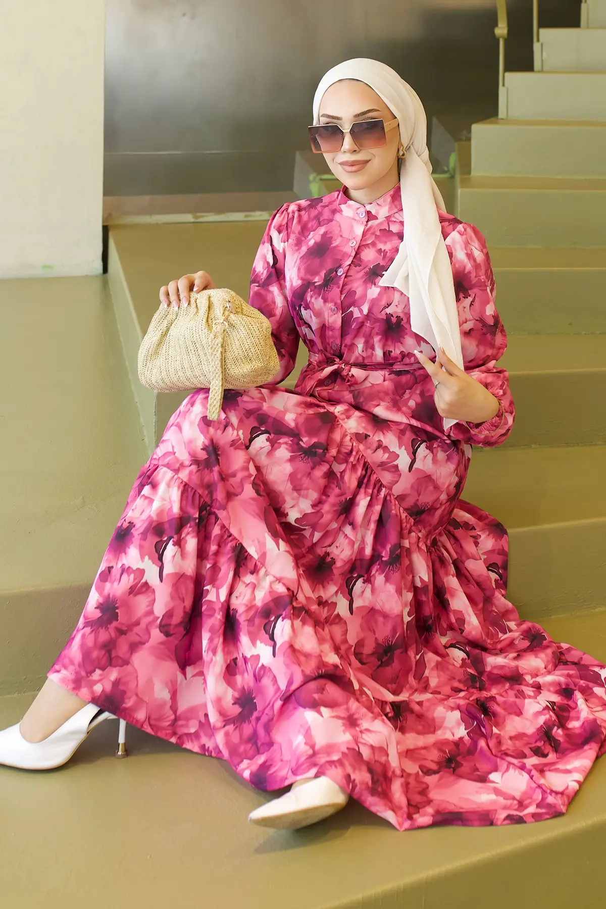 Patterned Hijab Jessica Dress-detail