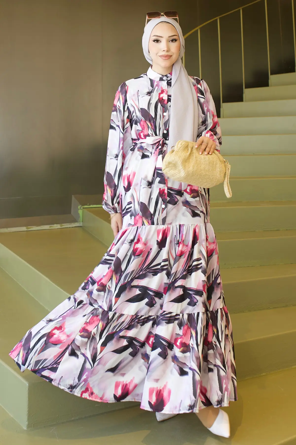 Patterned Hijab Jessica Dress-detail