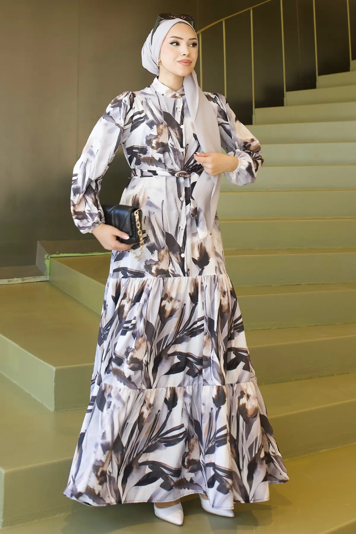 Patterned Hijab Jessica Dress-detail