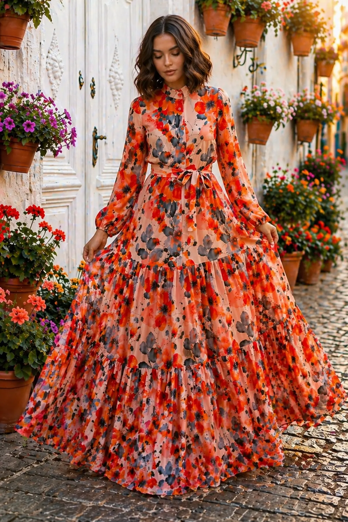 Patterned Hijab Jessica Dress-detail
