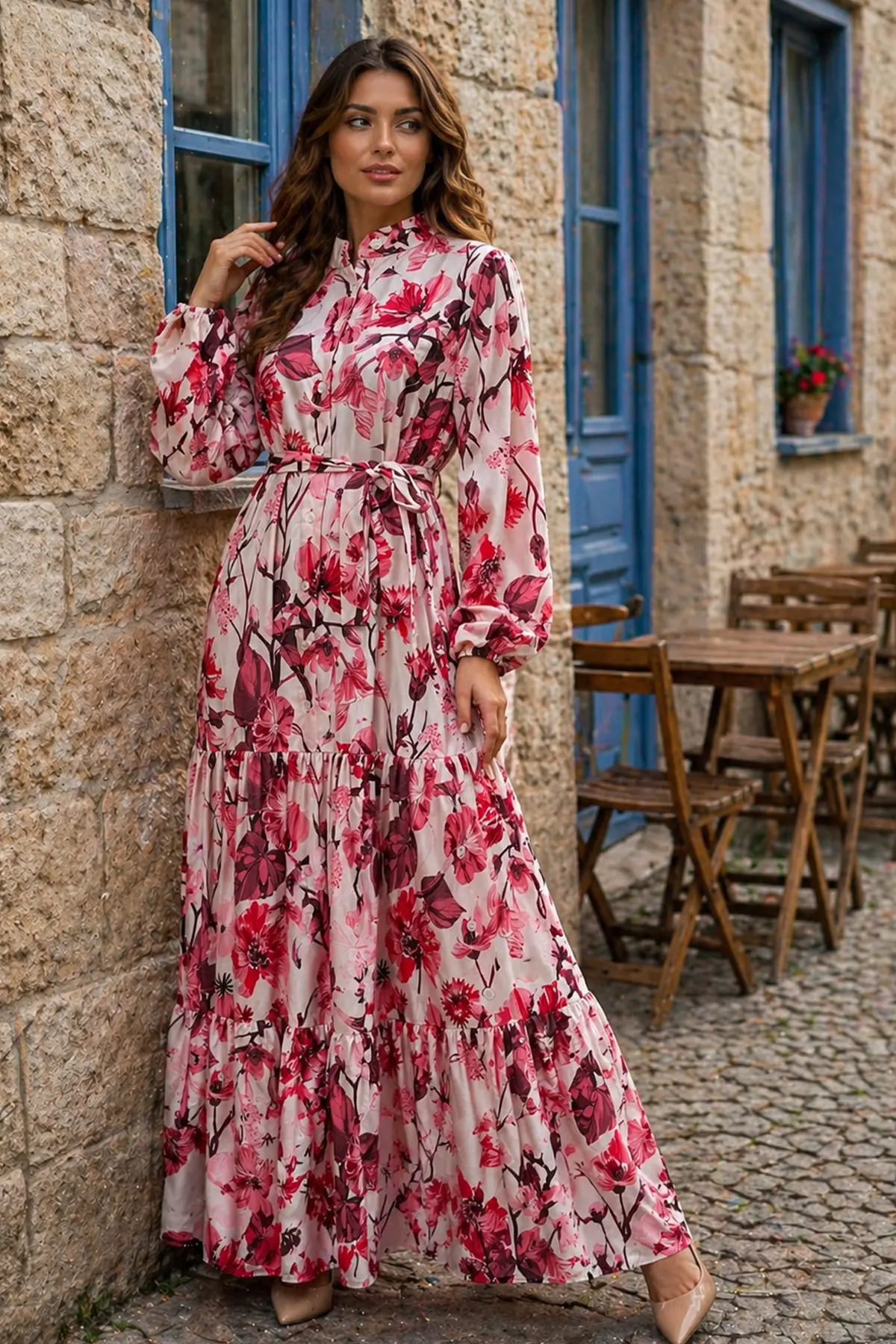 Patterned Hijab Jessica Dress-detail