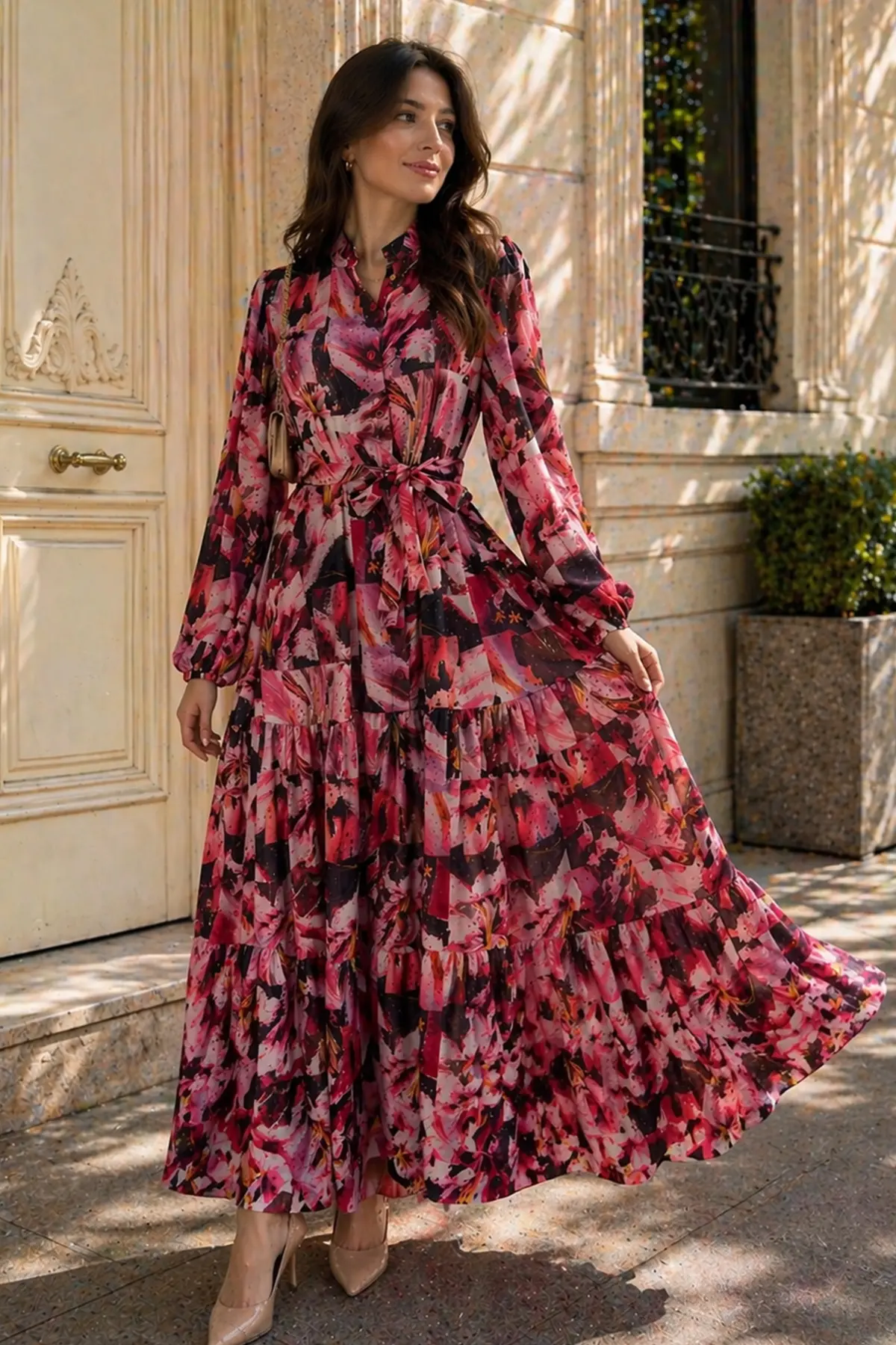Patterned Hijab Jessica Dress-detail