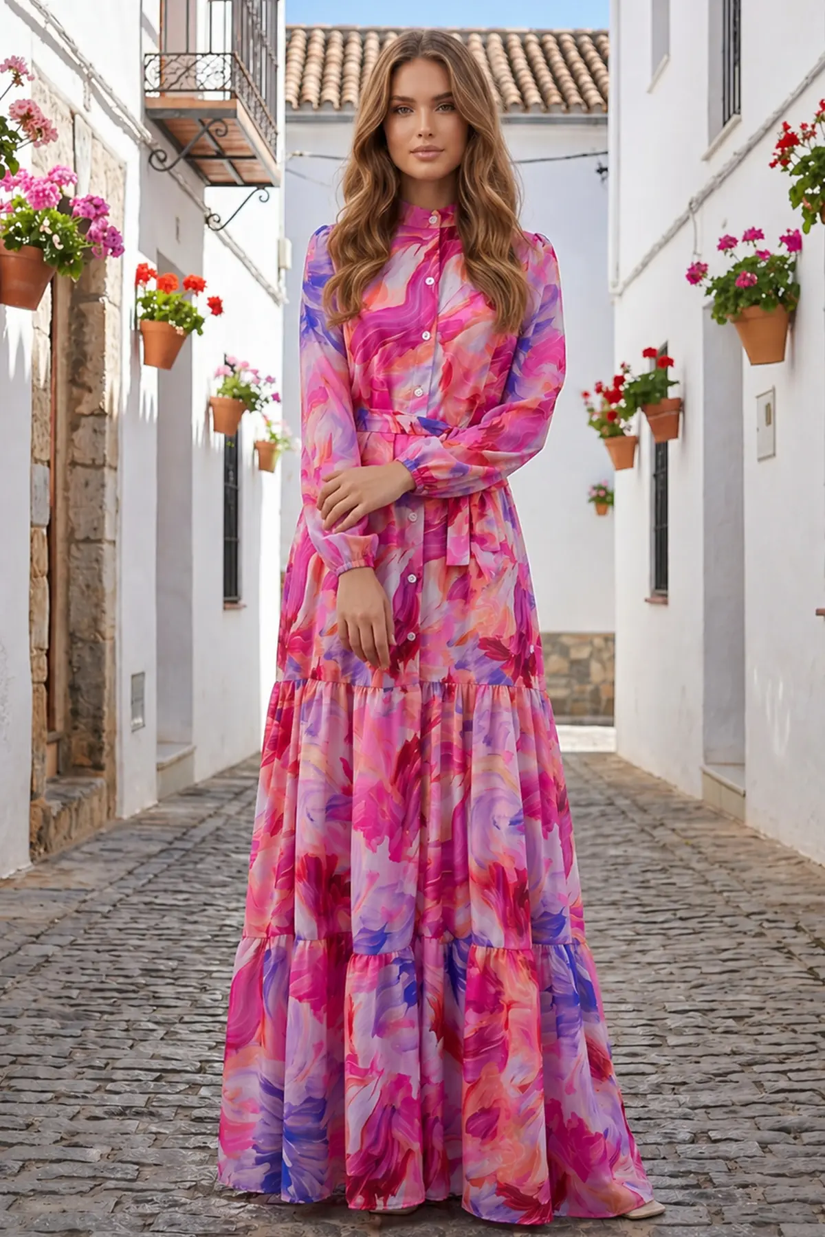 Patterned Hijab Jessica Dress-detail
