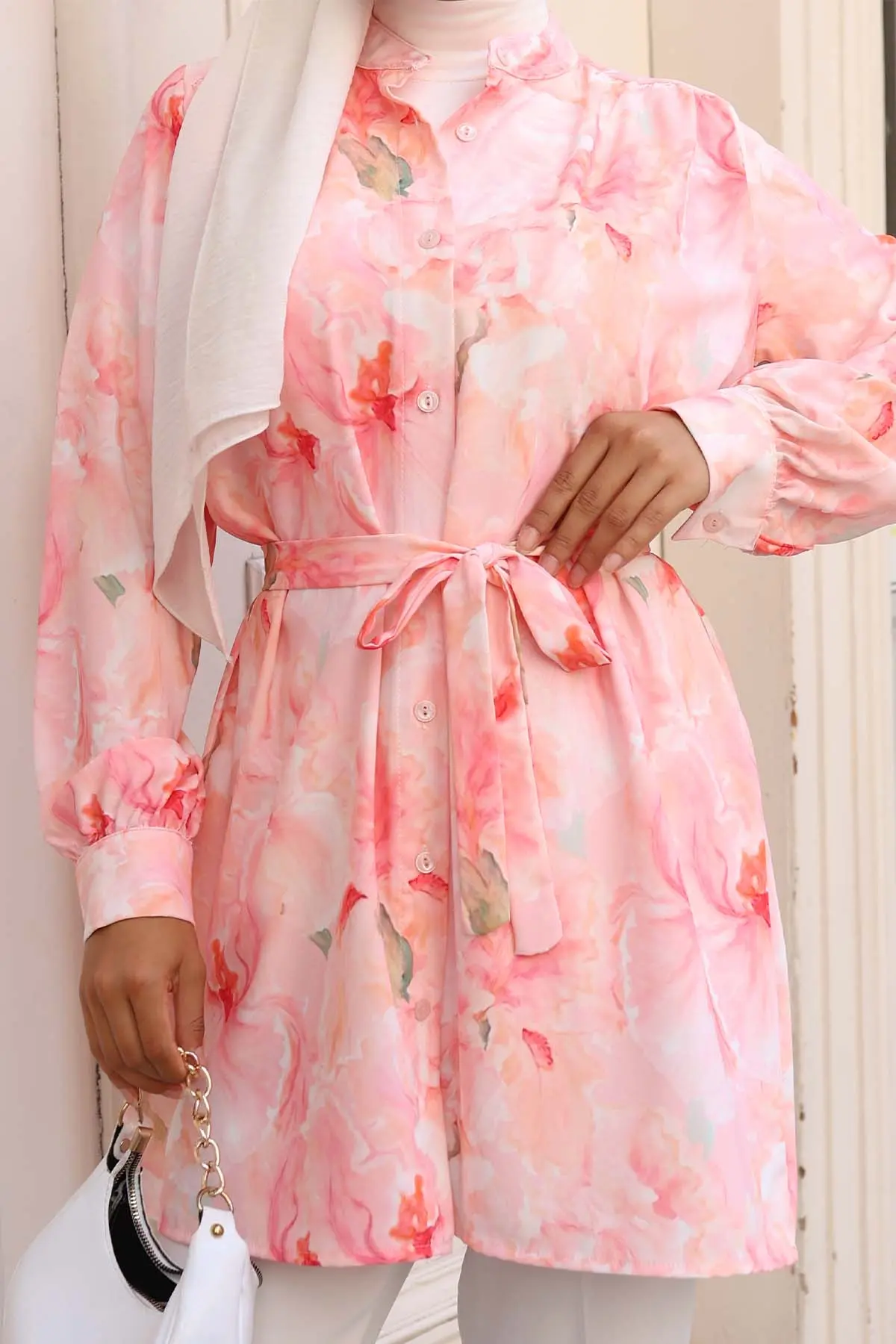 Patterned Hijab Shirt-detail