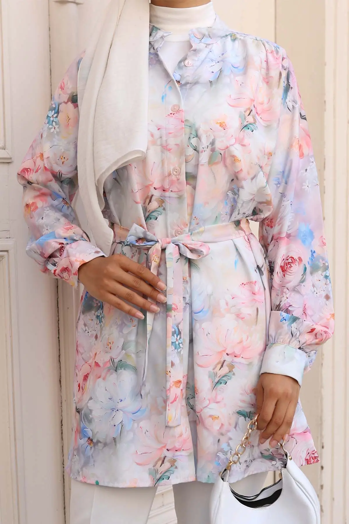 Patterned Hijab Shirt-detail
