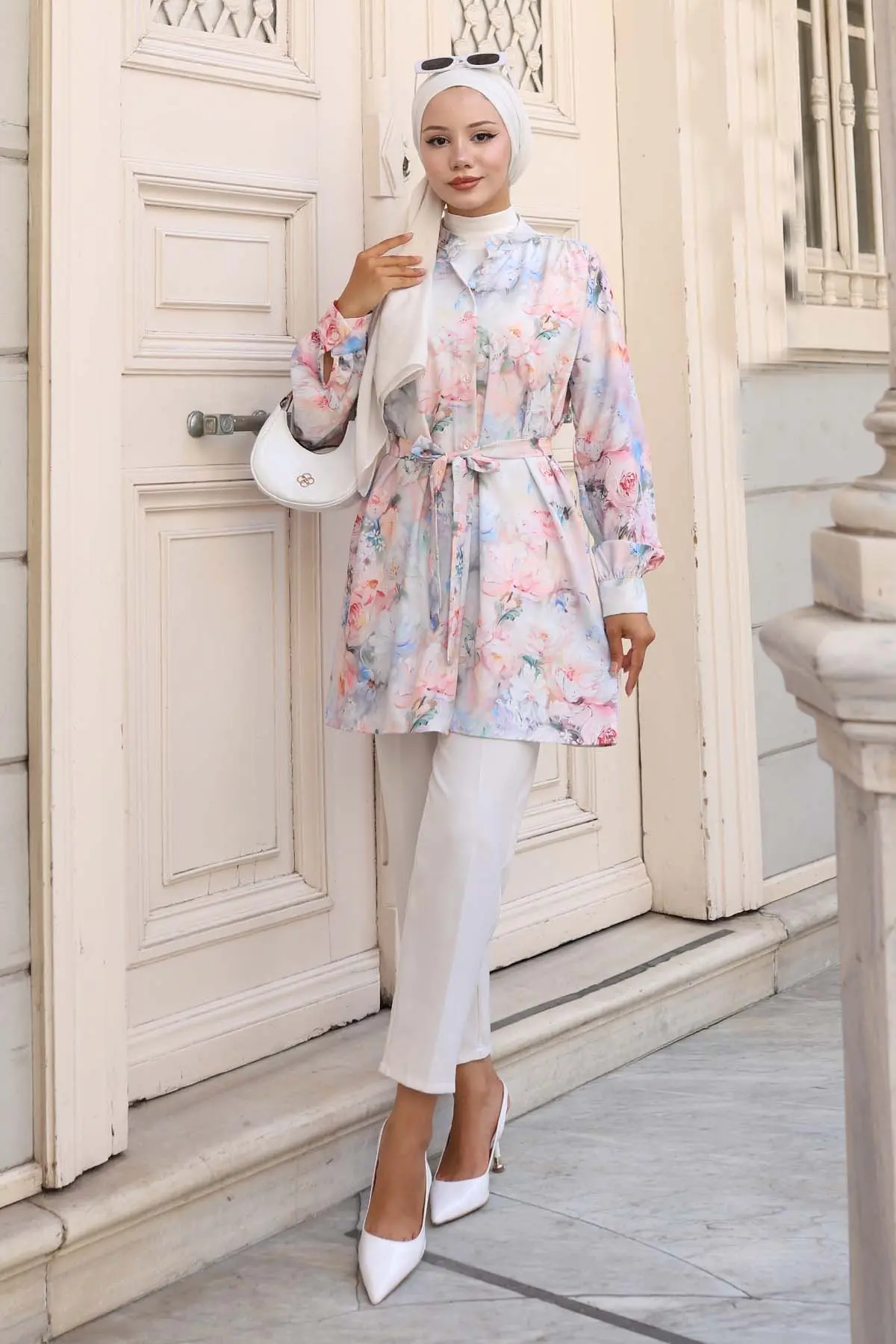 Patterned Hijab Shirt-detail