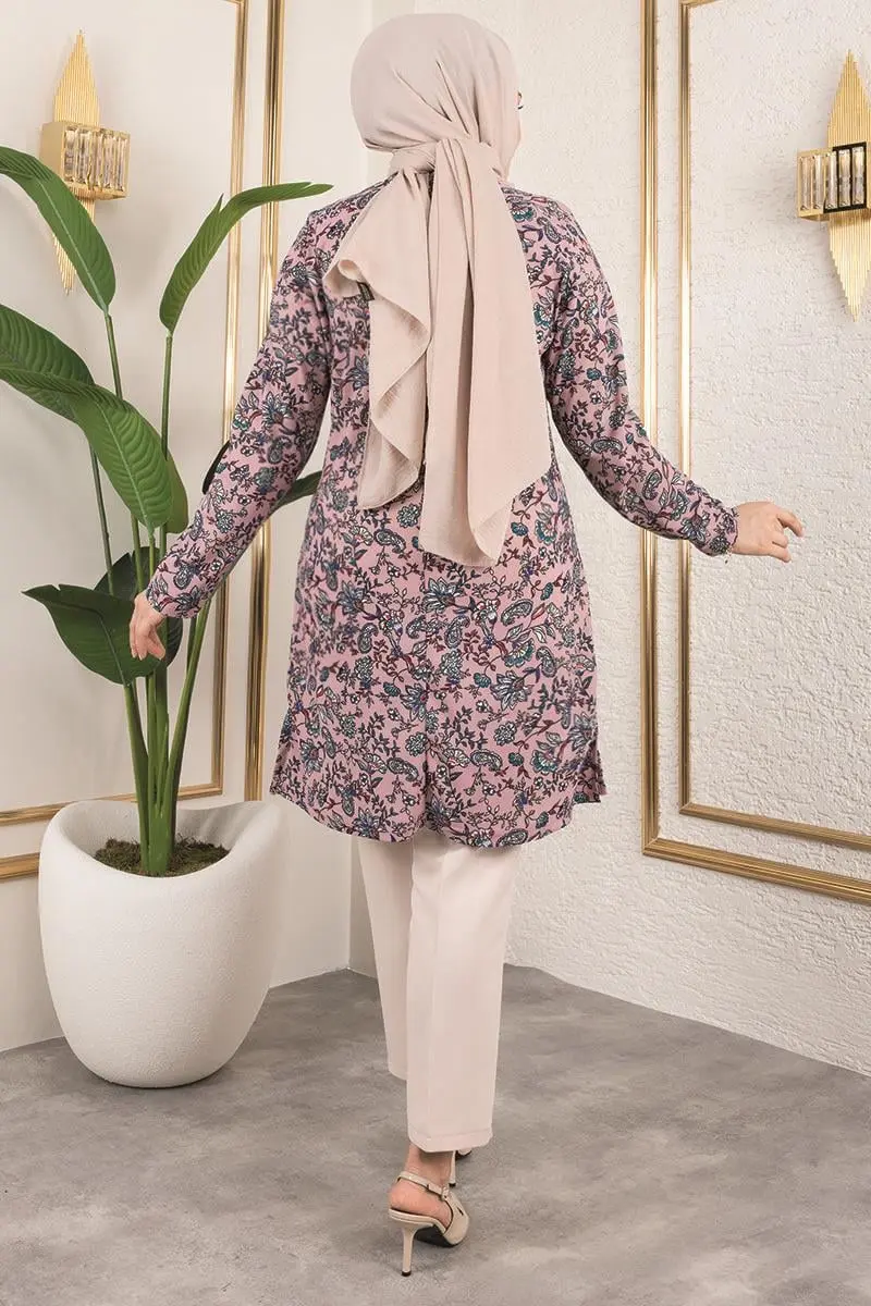 Patterned Hijab Tunic-detail