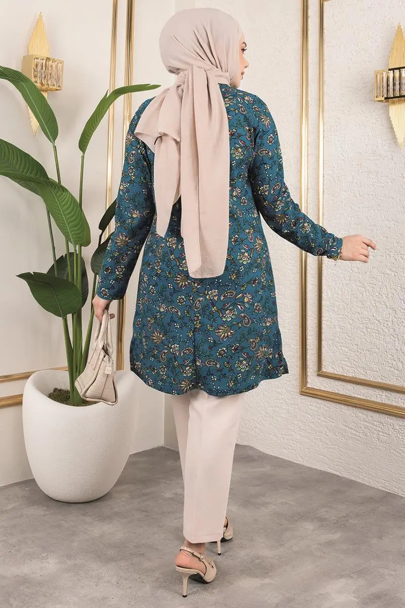 Patterned Hijab Tunic-detail