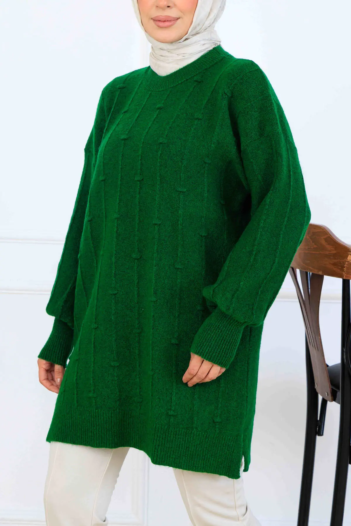 Patterned Knit Tunic-detail