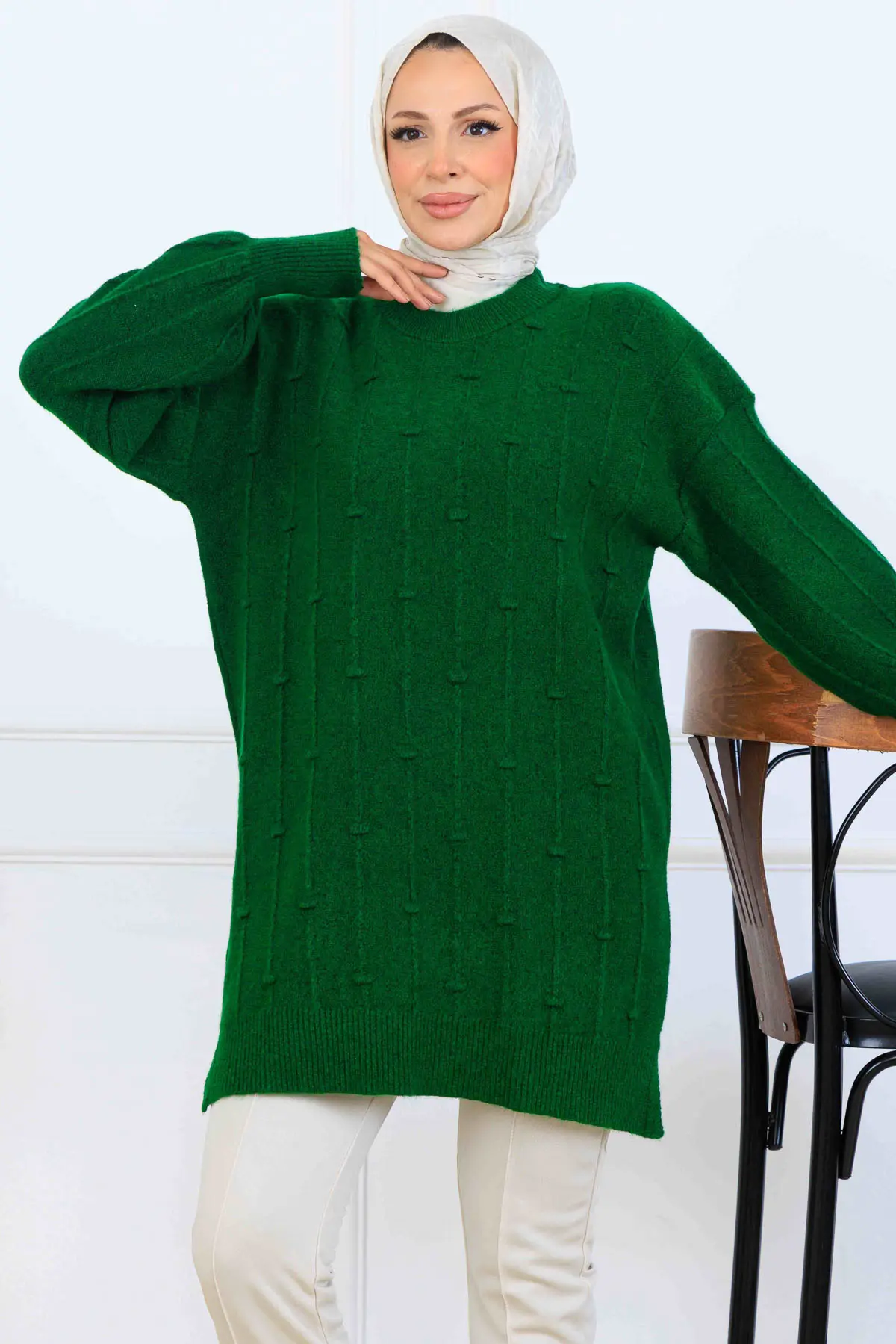 Patterned Knit Tunic-detail