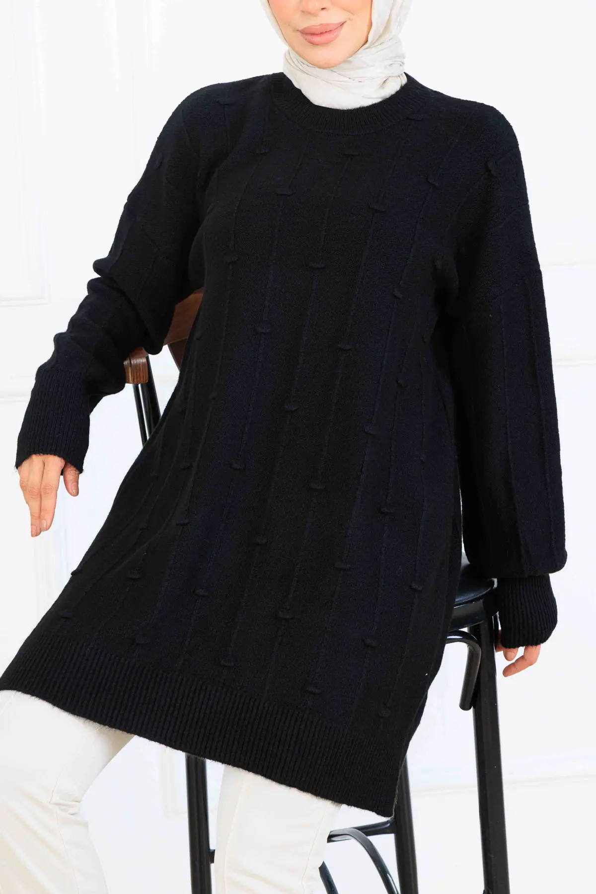 Patterned Knit Tunic-detail