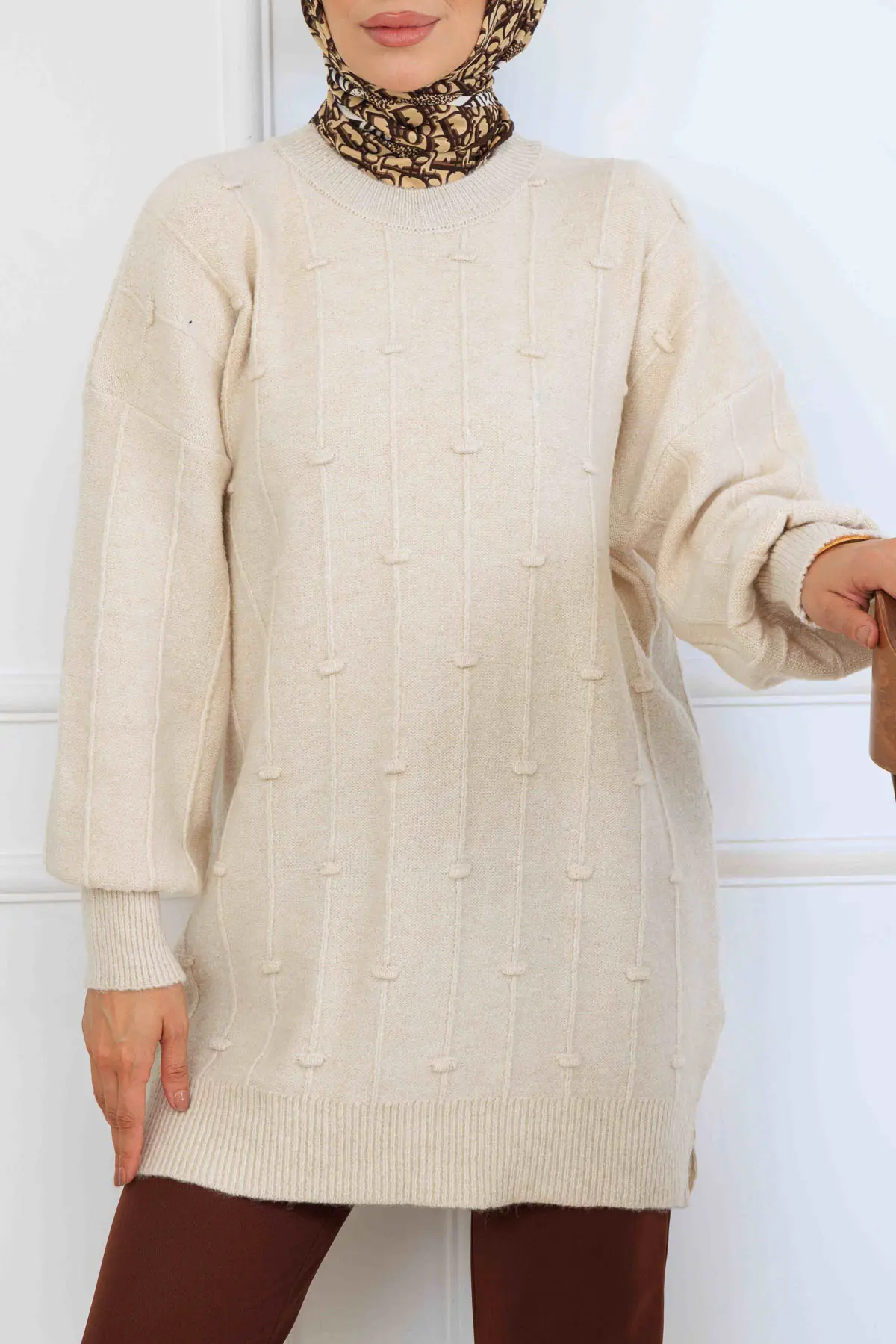 Patterned Knit Tunic-detail