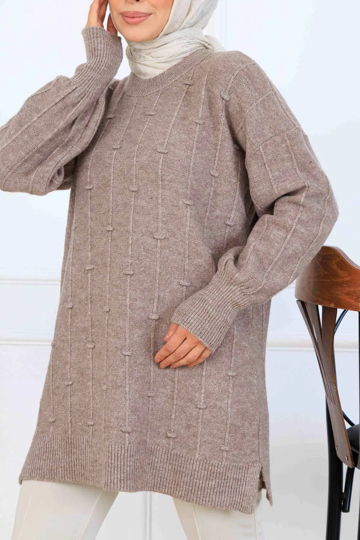 Patterned Knit Tunic-detail