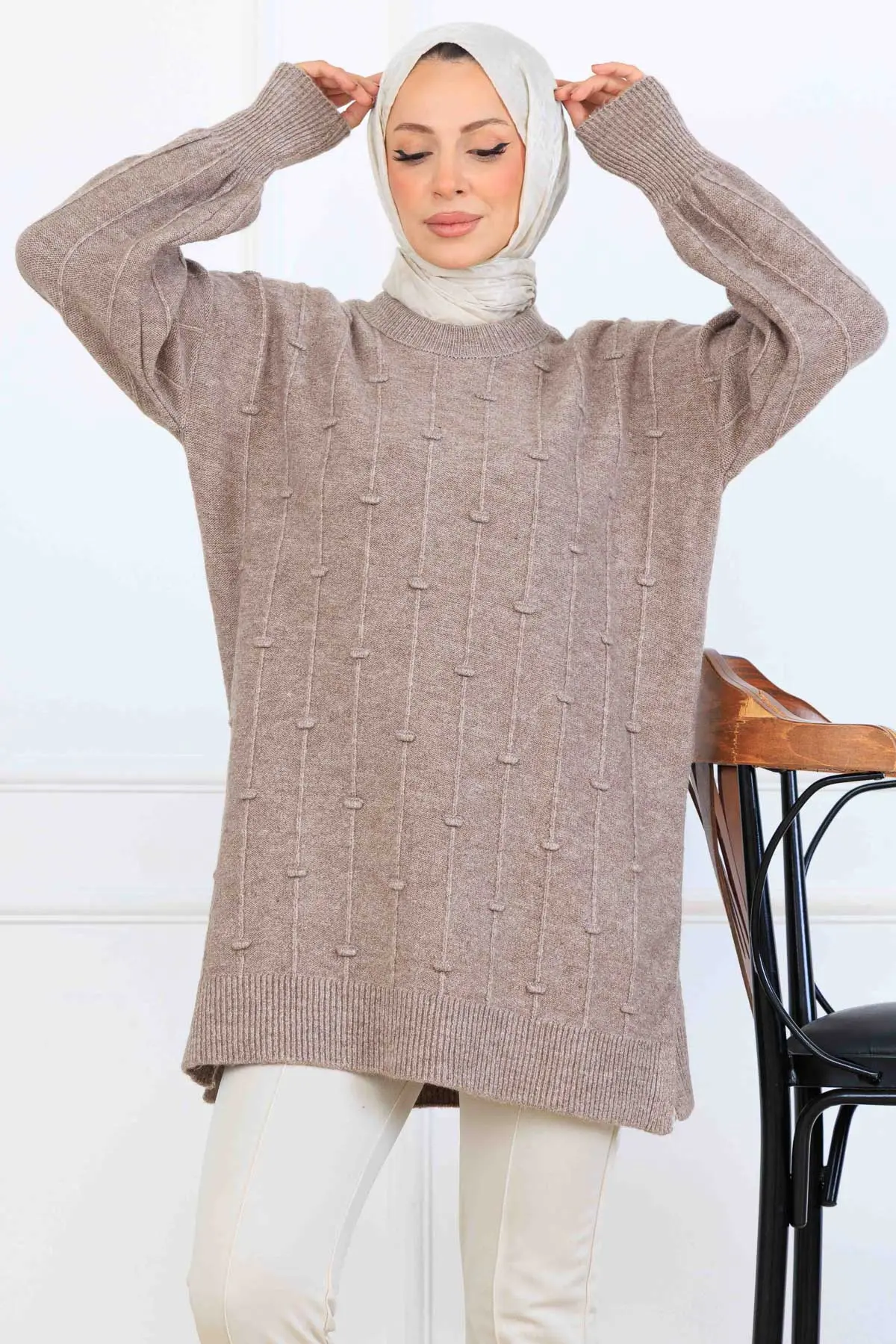 Patterned Knit Tunic-detail