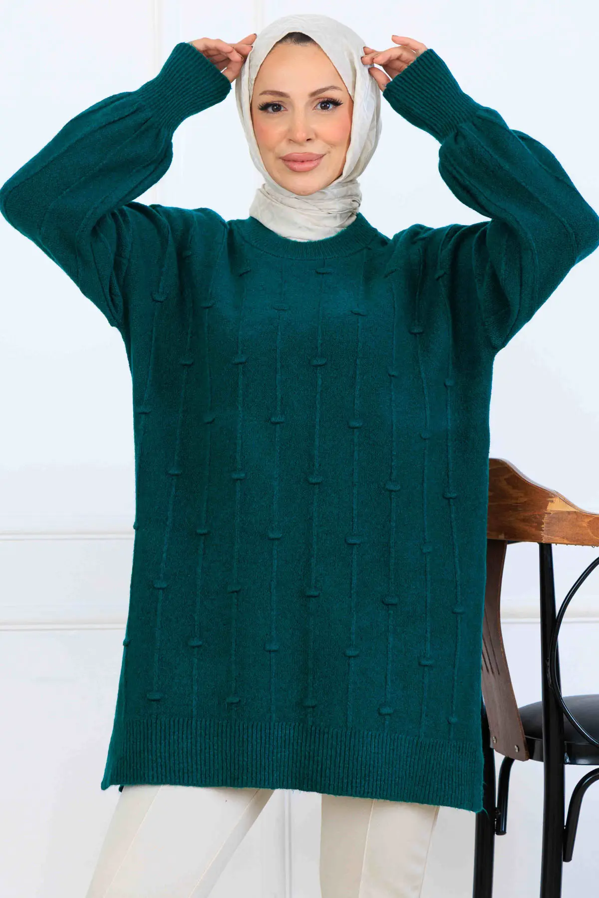Patterned Knit Tunic-detail