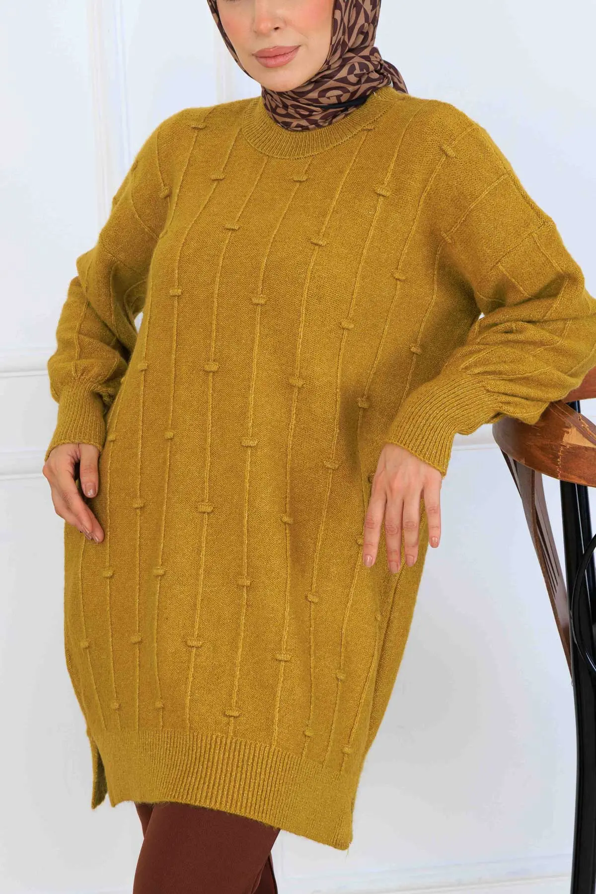 Patterned Knit Tunic-detail