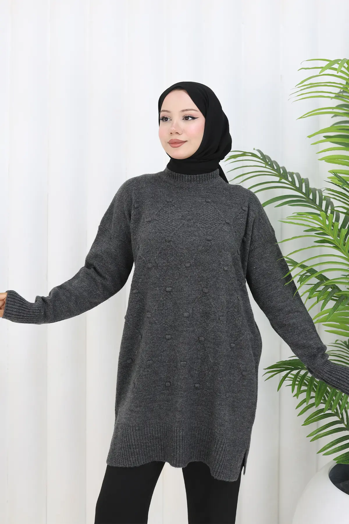 Patterned Knit Tunic-detail