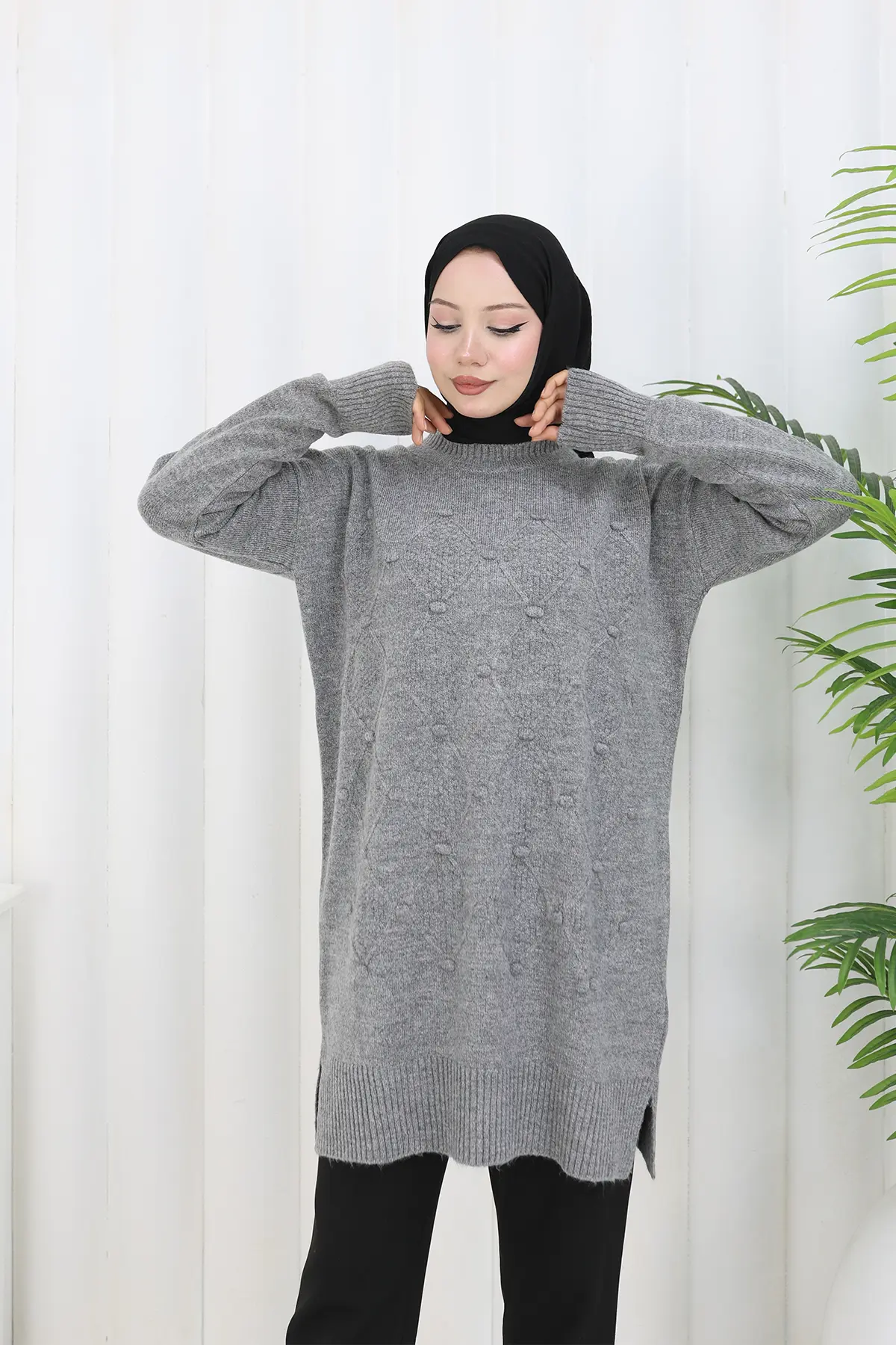 Patterned Knit Tunic-detail