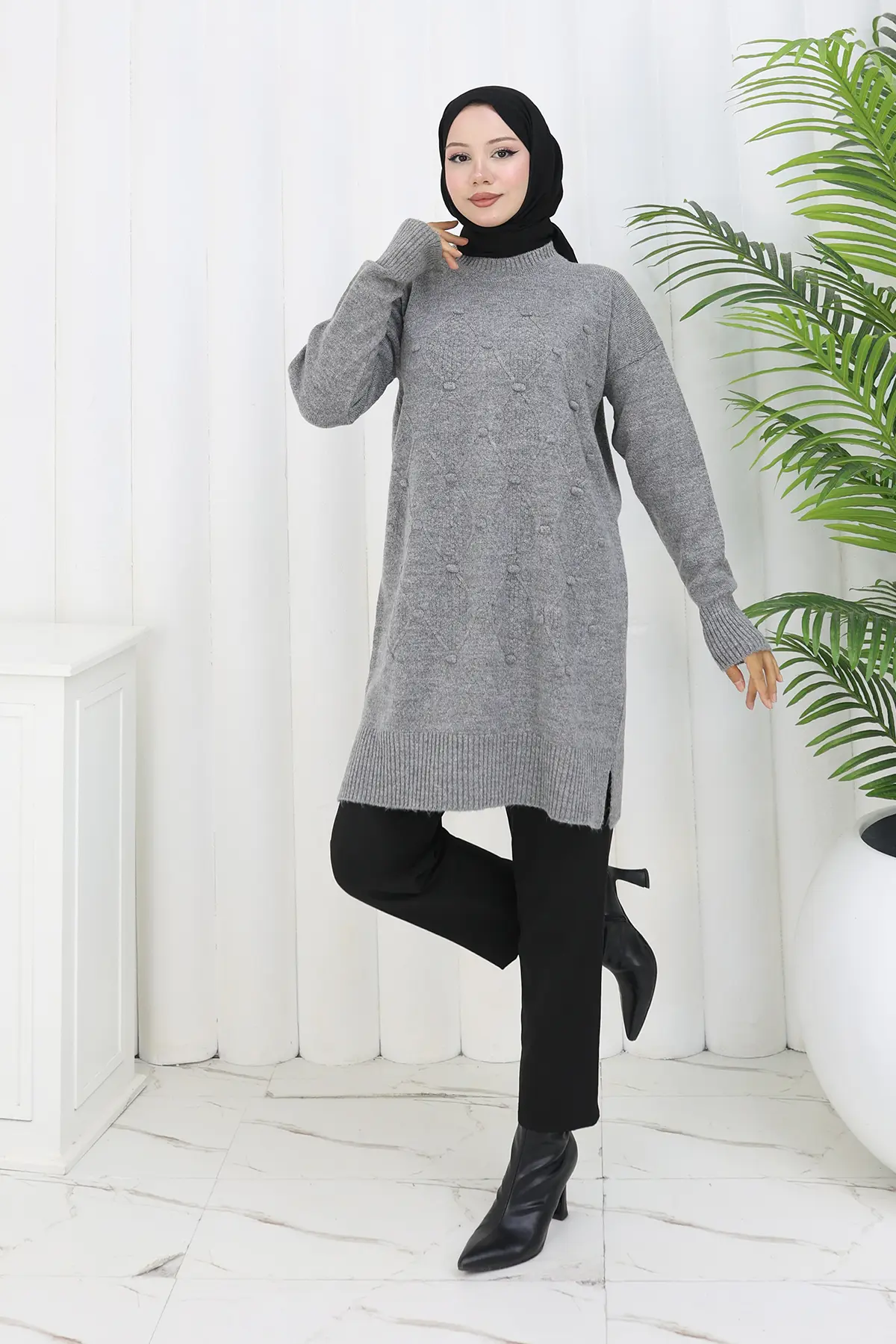 Patterned Knit Tunic-detail