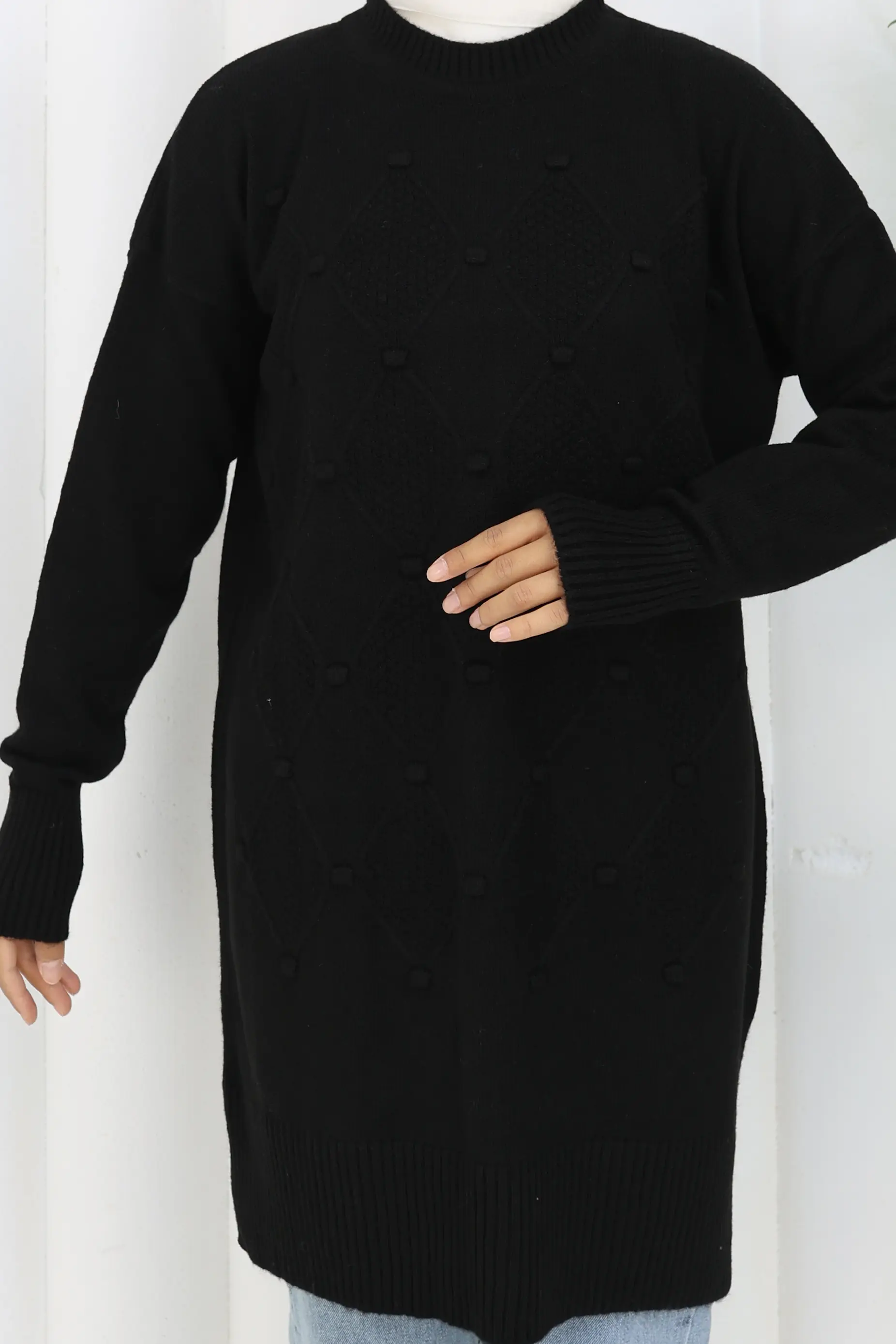 Patterned Knit Tunic-detail