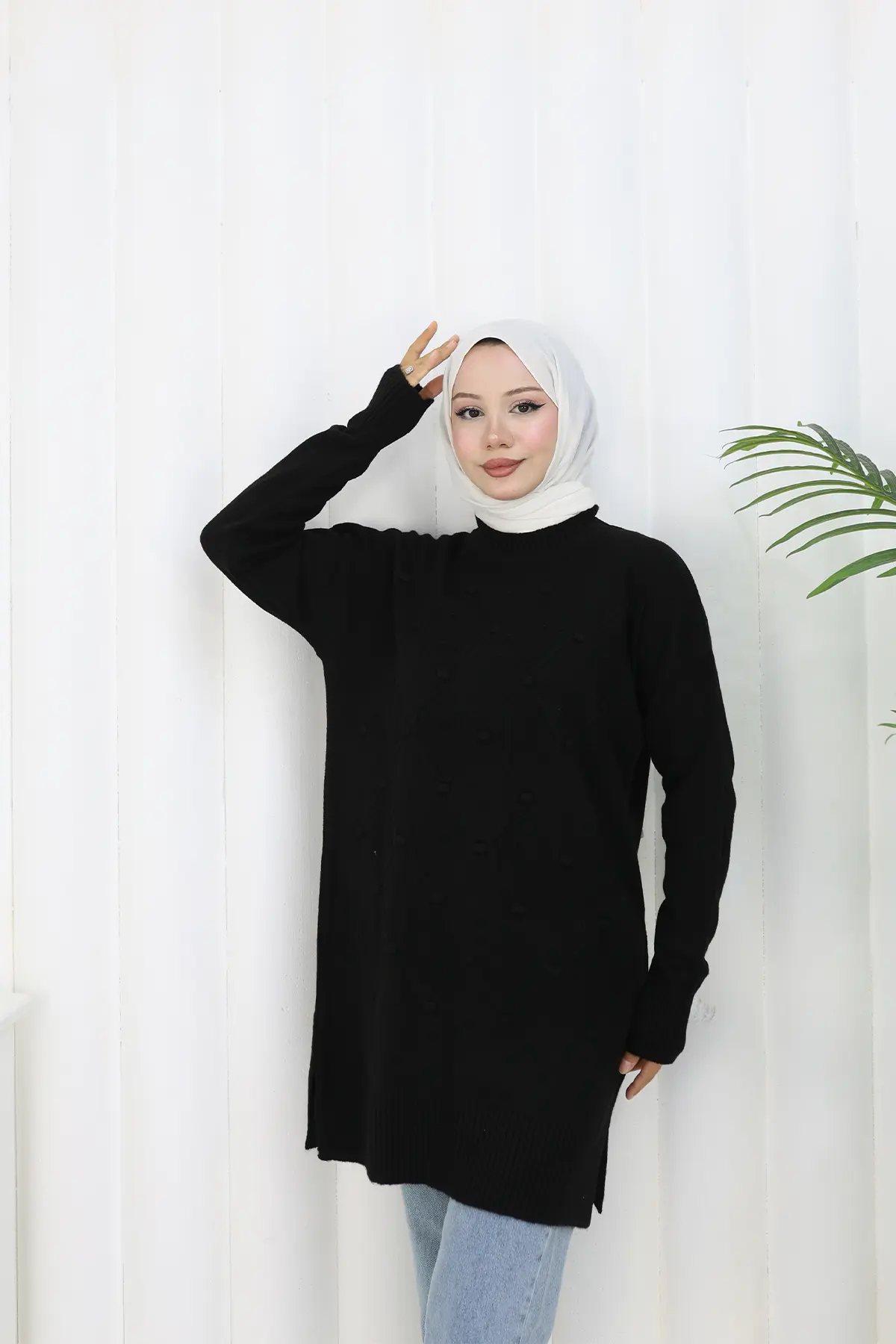 Patterned Knit Tunic-detail