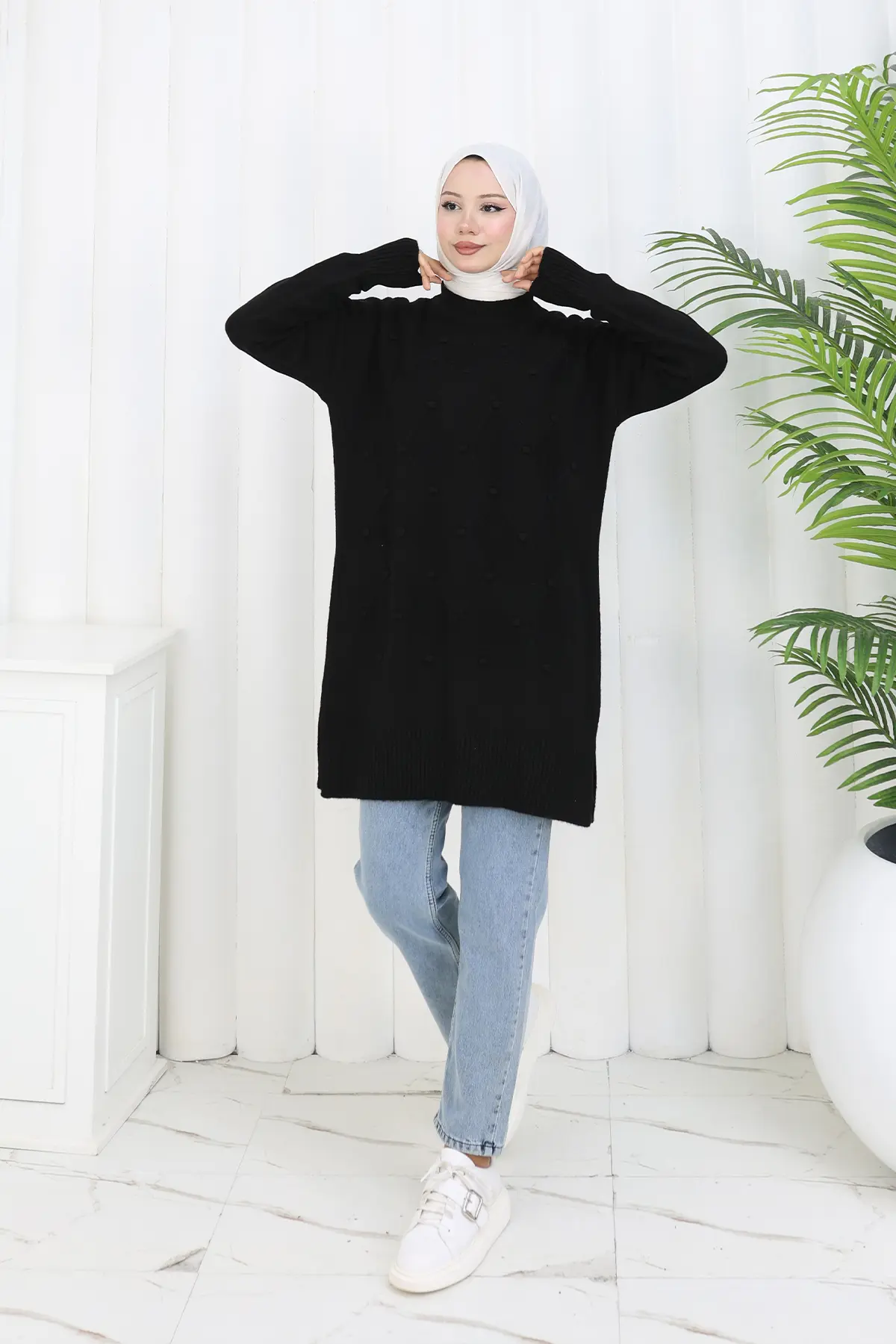 Patterned Knit Tunic-detail